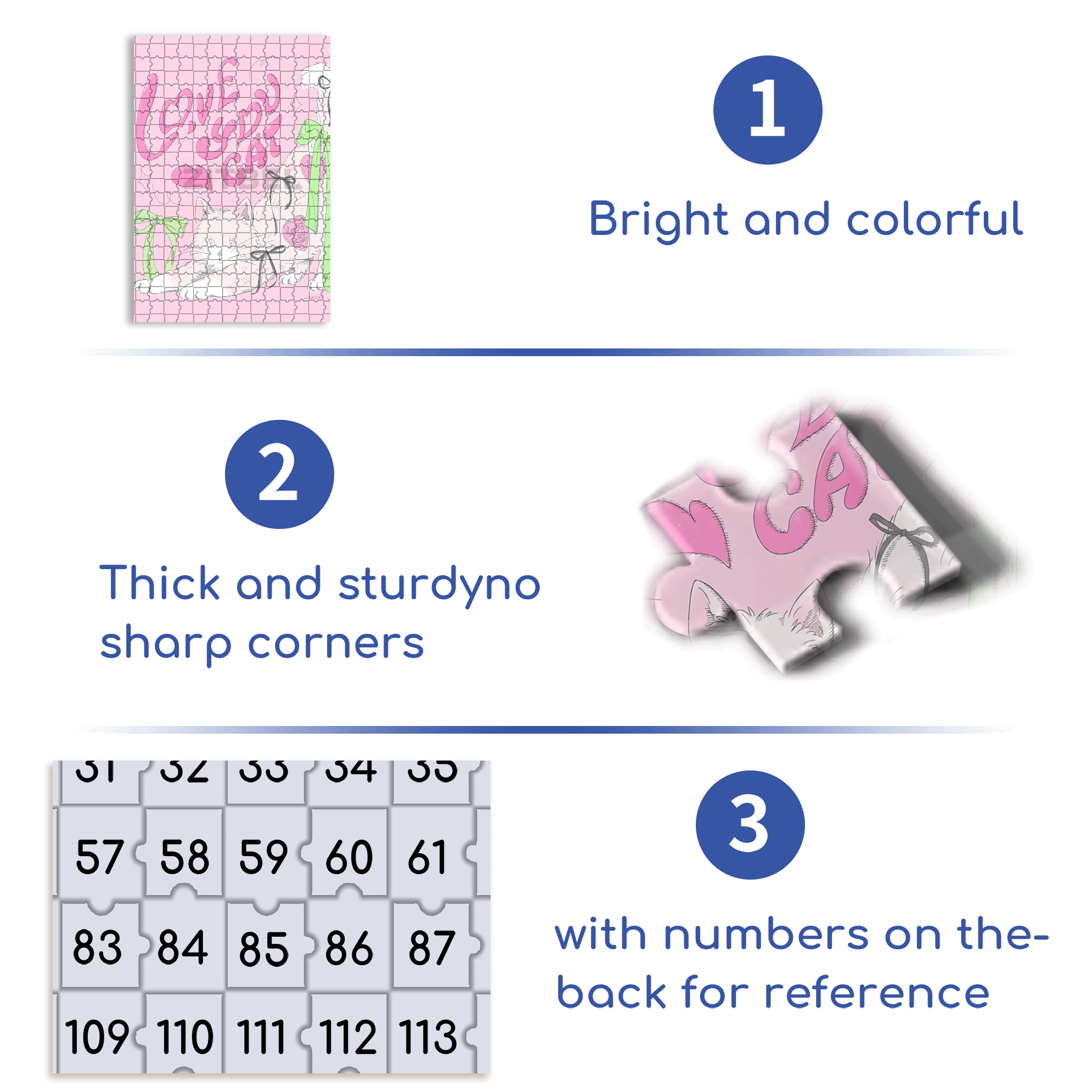 Love You Cat 500pcs/1000pcs Jigsaw Puzzle, Scratch-Resistant, Interactive Family Game & Brain-Boosting DIY Decor, Perfect for Halloween, Christmas & New Year Gifts, Family Puzzle Game