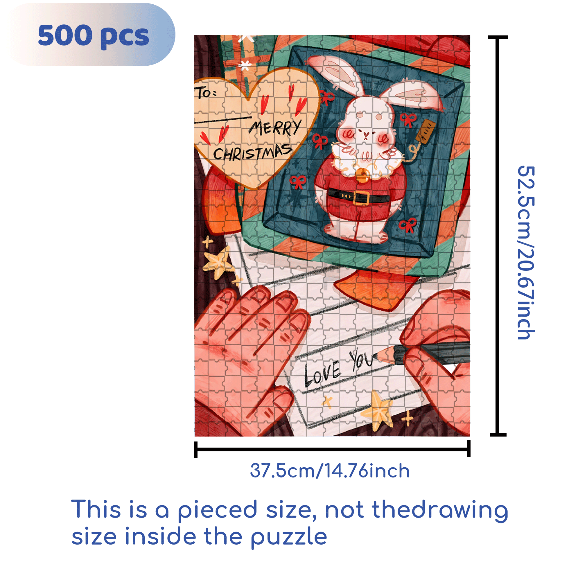 Love You So Much 500pcs/1000pcs Jigsaw Puzzle, Scratch-Resistant, Interactive Family Game & Brain-Boosting DIY Decor, Perfect for Halloween, Christmas & New Year Gifts, Family Puzzle Game