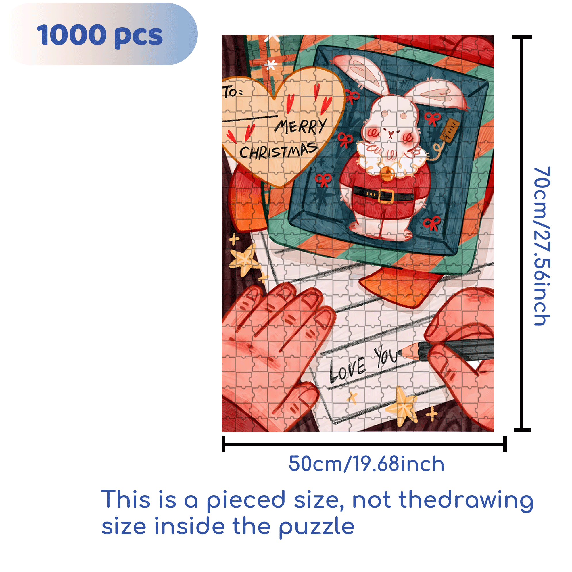 Love You So Much 500pcs/1000pcs Jigsaw Puzzle, Scratch-Resistant, Interactive Family Game & Brain-Boosting DIY Decor, Perfect for Halloween, Christmas & New Year Gifts, Family Puzzle Game