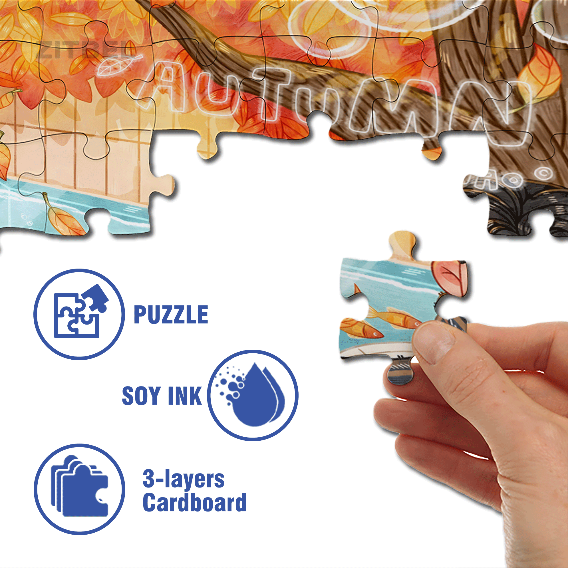 Lover's Eyes 500pcs/1000pcs Jigsaw Puzzle, Scratch-Resistant, Interactive Family Game & Brain-Boosting DIY Decor, Perfect for Halloween, Christmas & New Year Gifts, Family Puzzle Game