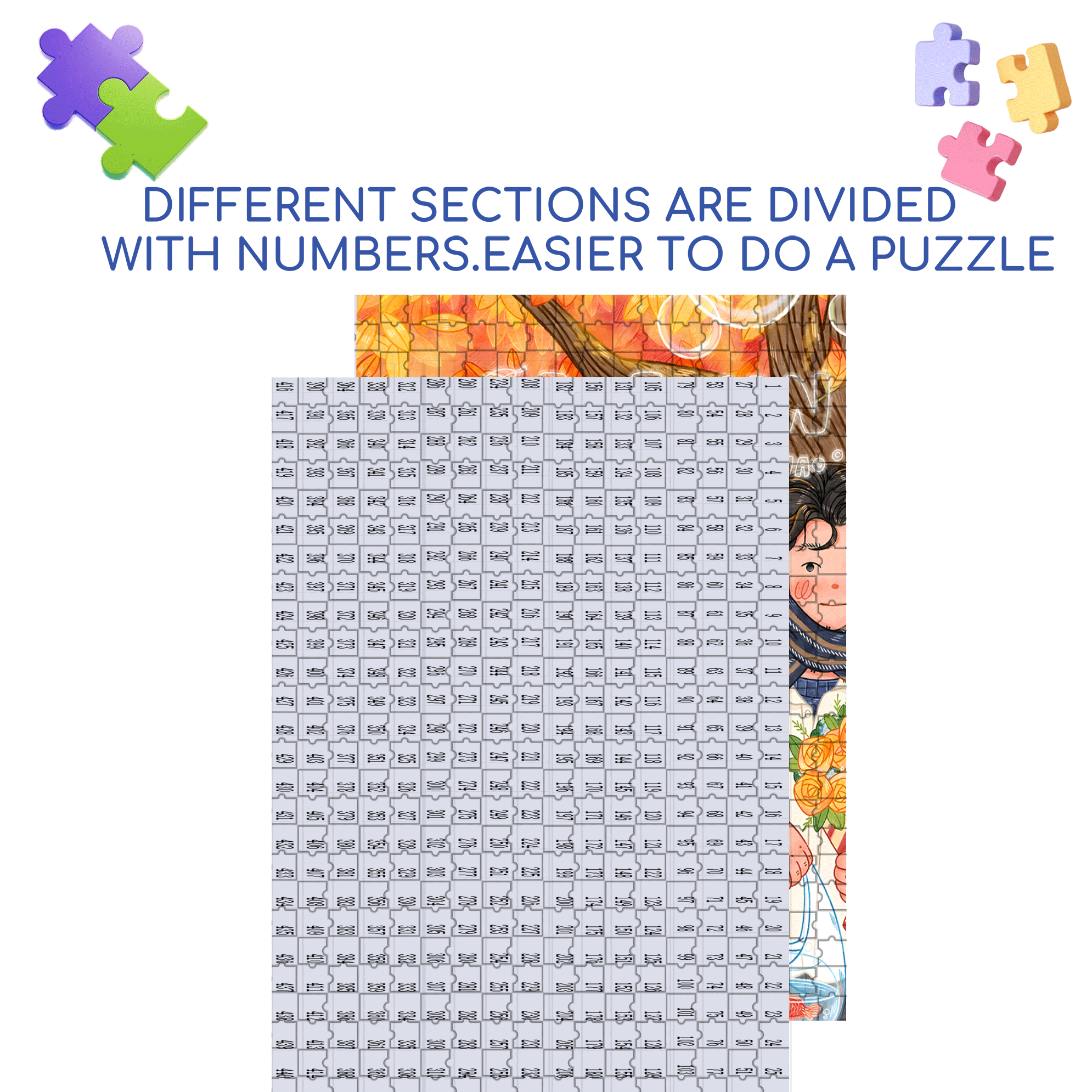 Lover's Eyes 500pcs/1000pcs Jigsaw Puzzle, Scratch-Resistant, Interactive Family Game & Brain-Boosting DIY Decor, Perfect for Halloween, Christmas & New Year Gifts, Family Puzzle Game