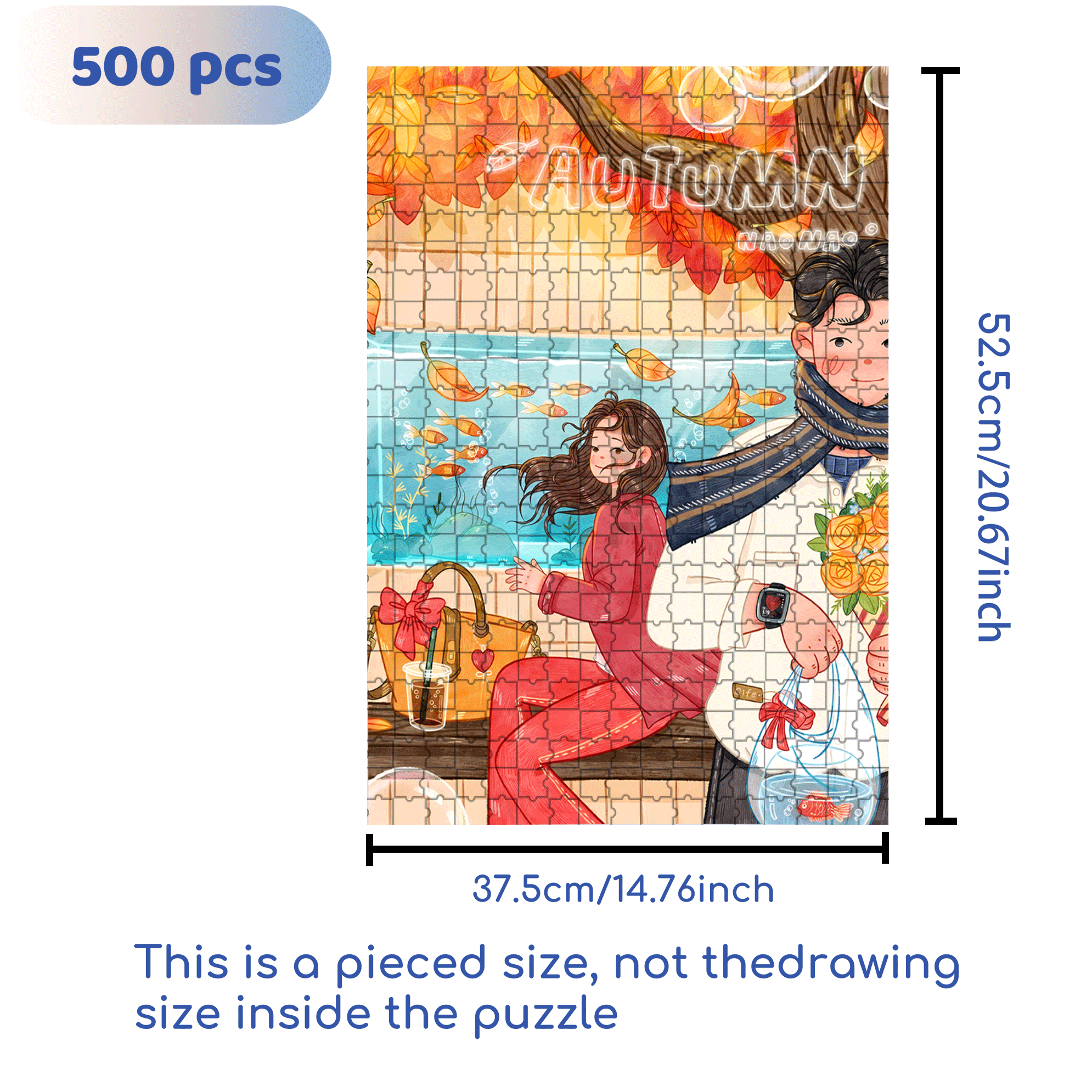 Lover's Eyes 500pcs/1000pcs Jigsaw Puzzle, Scratch-Resistant, Interactive Family Game & Brain-Boosting DIY Decor, Perfect for Halloween, Christmas & New Year Gifts, Family Puzzle Game