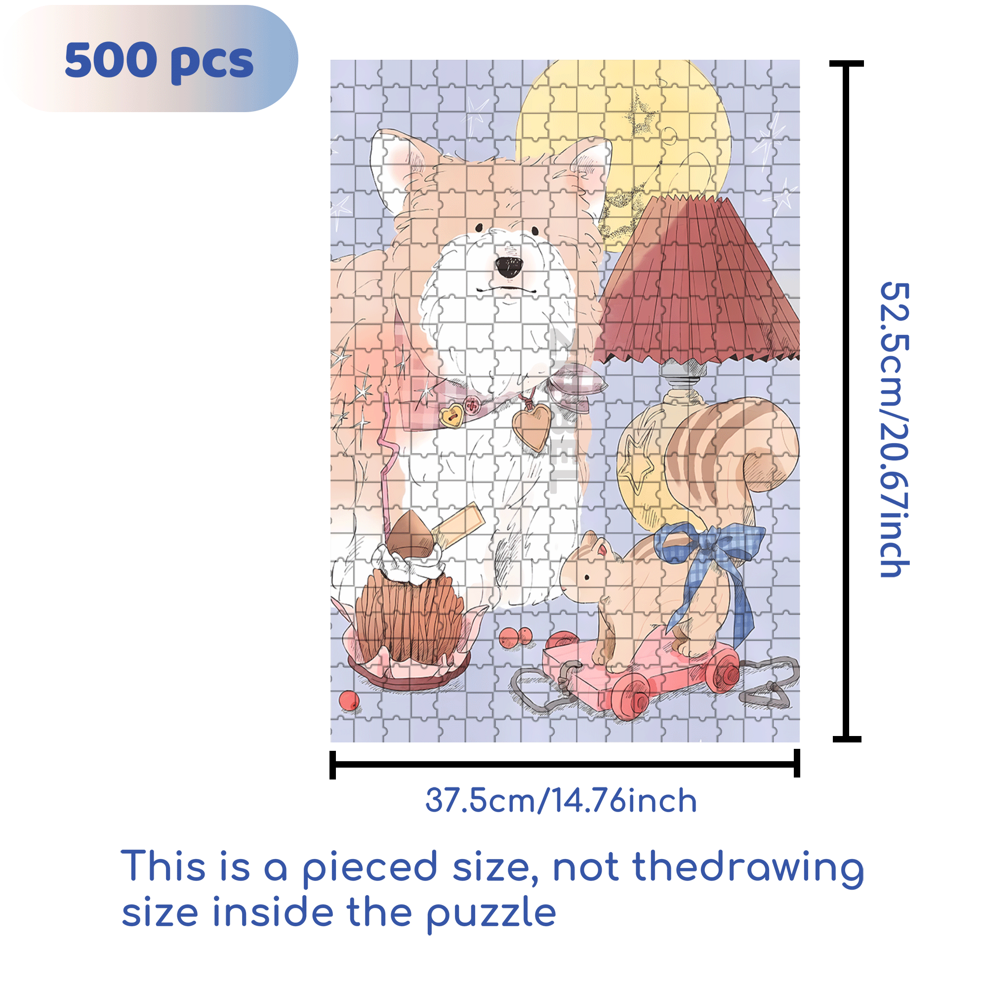 Lucky 500pcs/1000pcs Jigsaw Puzzle, Scratch-Resistant, Interactive Family Game & Brain-Boosting DIY Decor, Perfect for Halloween, Christmas & New Year Gifts, Family Puzzle Game