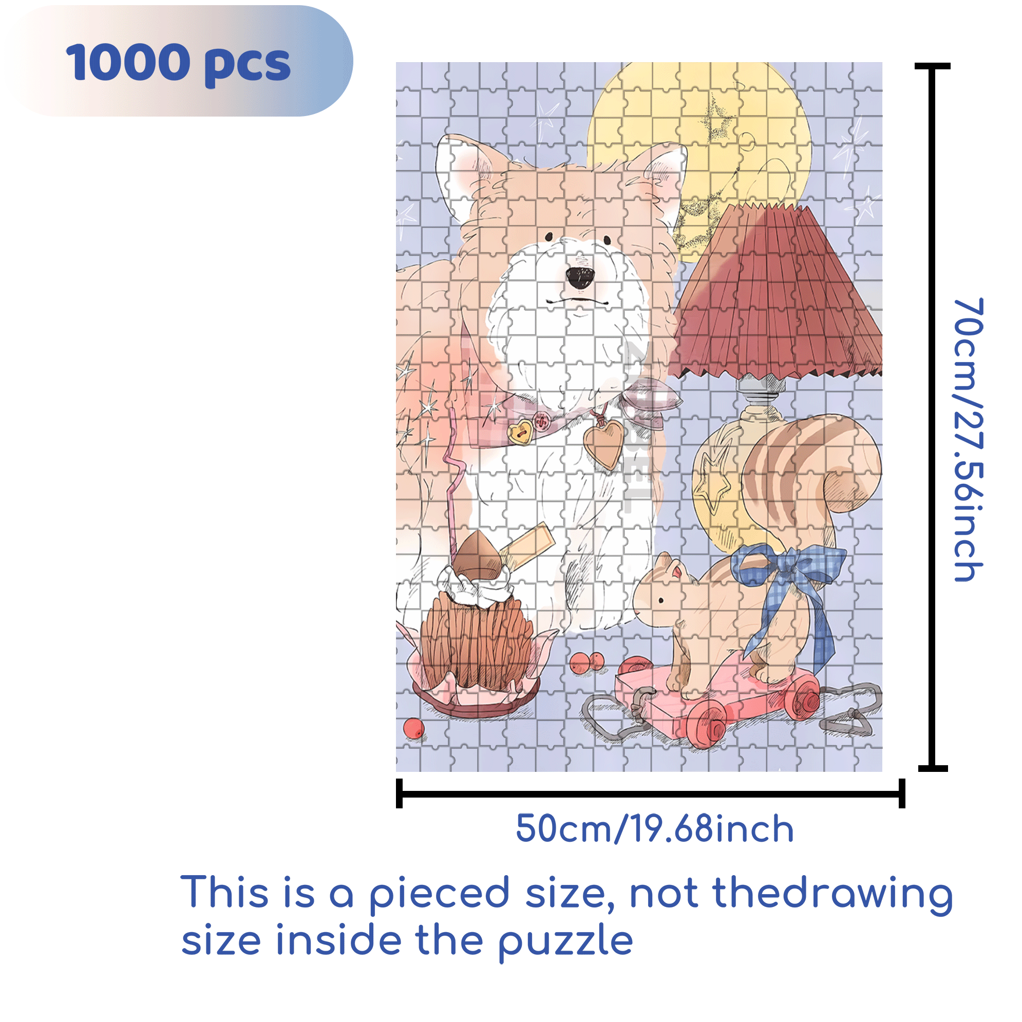 Lucky 500pcs/1000pcs Jigsaw Puzzle, Scratch-Resistant, Interactive Family Game & Brain-Boosting DIY Decor, Perfect for Halloween, Christmas & New Year Gifts, Family Puzzle Game