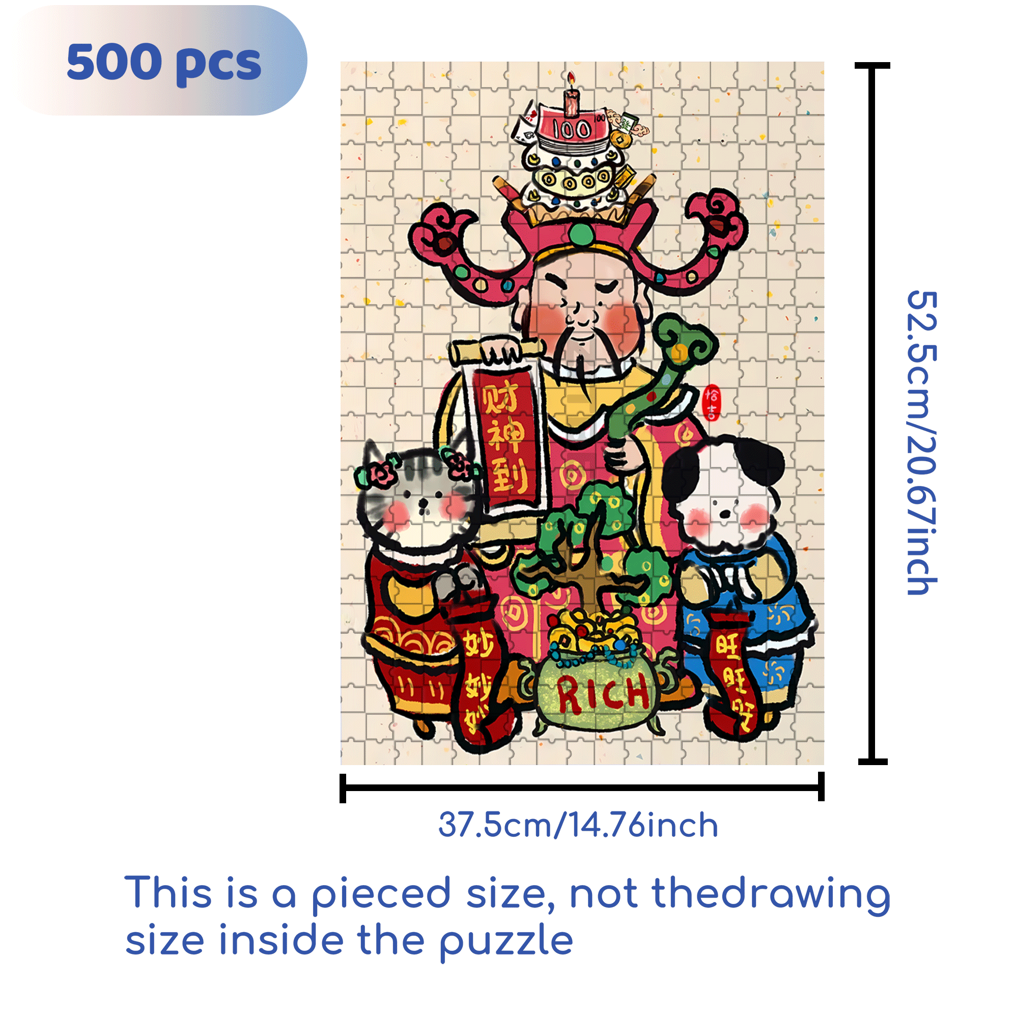 Mammon 500pcs/1000pcs Jigsaw Puzzle, Scratch-Resistant, Interactive Family Game & Brain-Boosting DIY Decor, Perfect for Halloween, Christmas & New Year Gifts, Family Puzzle Game