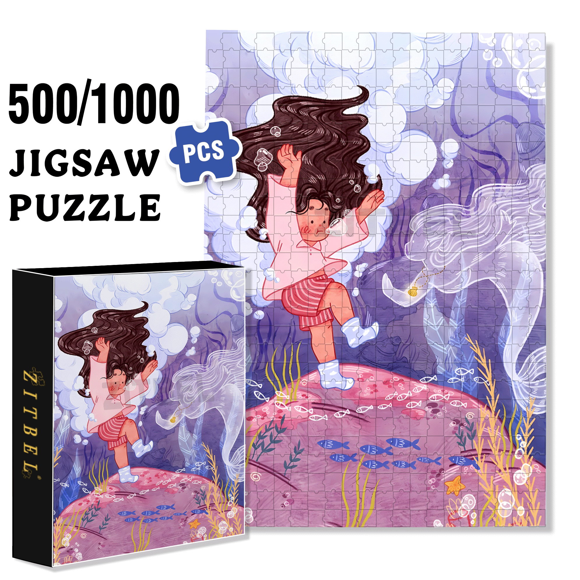 Meet 500pcs/1000pcs Jigsaw Puzzle, Scratch-Resistant, Interactive Family Game & Brain-Boosting DIY Decor, Perfect for Halloween, Christmas & New Year Gifts, Family Puzzle Game