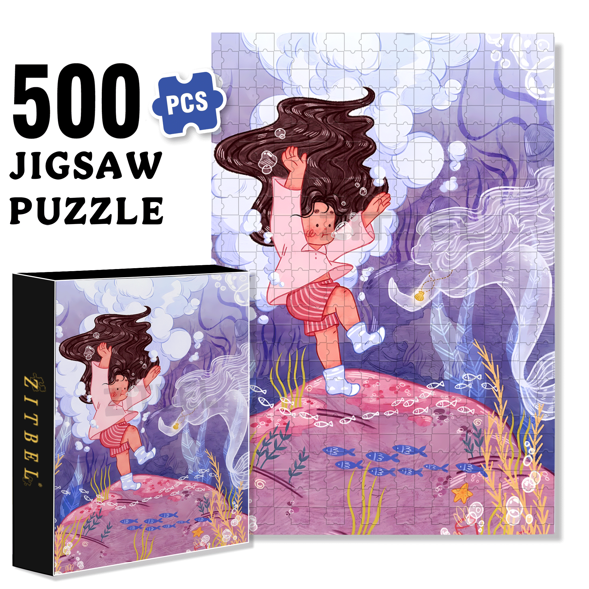 Meet 500pcs/1000pcs Jigsaw Puzzle, Scratch-Resistant, Interactive Family Game & Brain-Boosting DIY Decor, Perfect for Halloween, Christmas & New Year Gifts, Family Puzzle Game