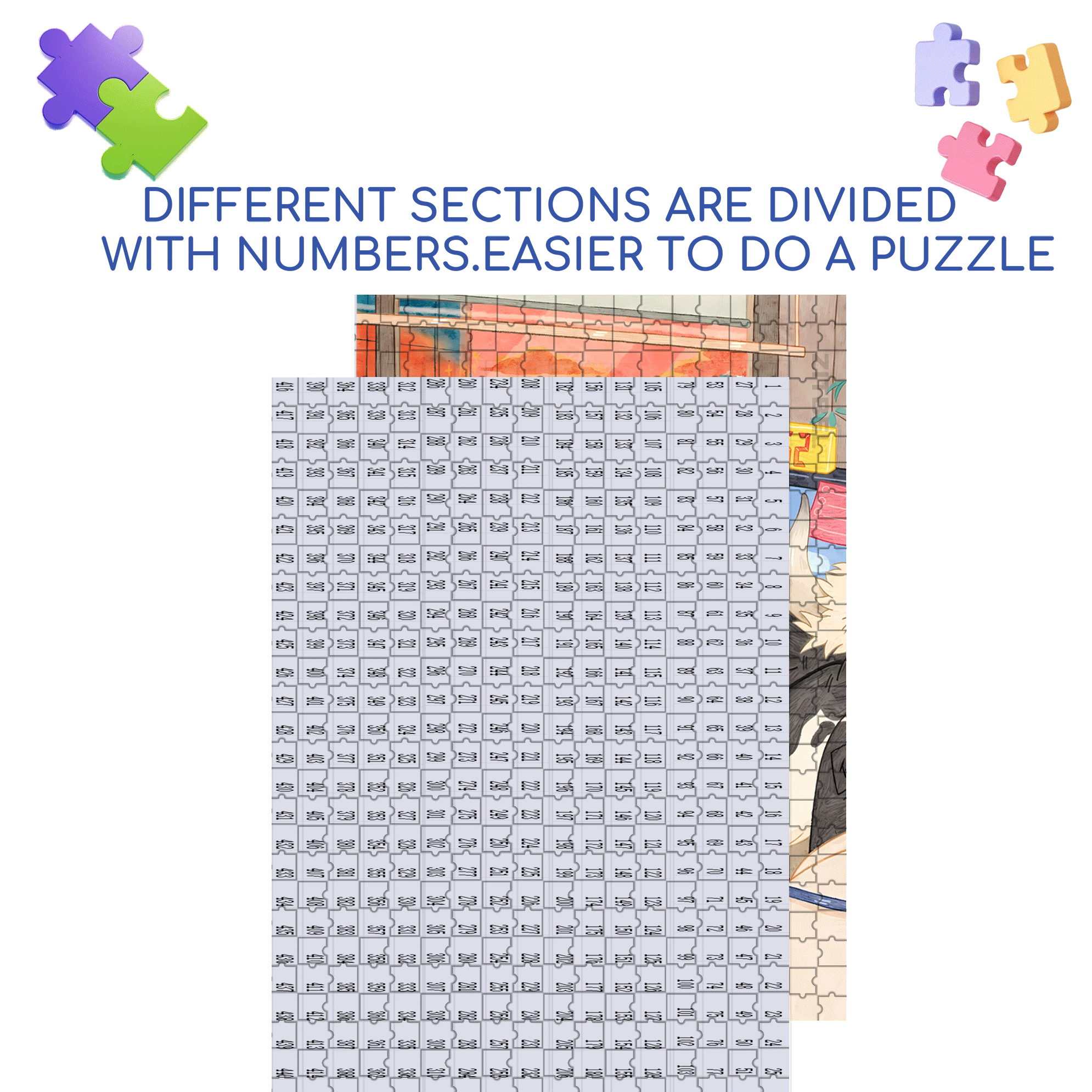 Monday 500pcs/1000pcs Jigsaw Puzzle, Scratch-Resistant, Interactive Family Game & Brain-Boosting DIY Decor, Perfect for Halloween, Christmas & New Year Gifts, Family Puzzle Game