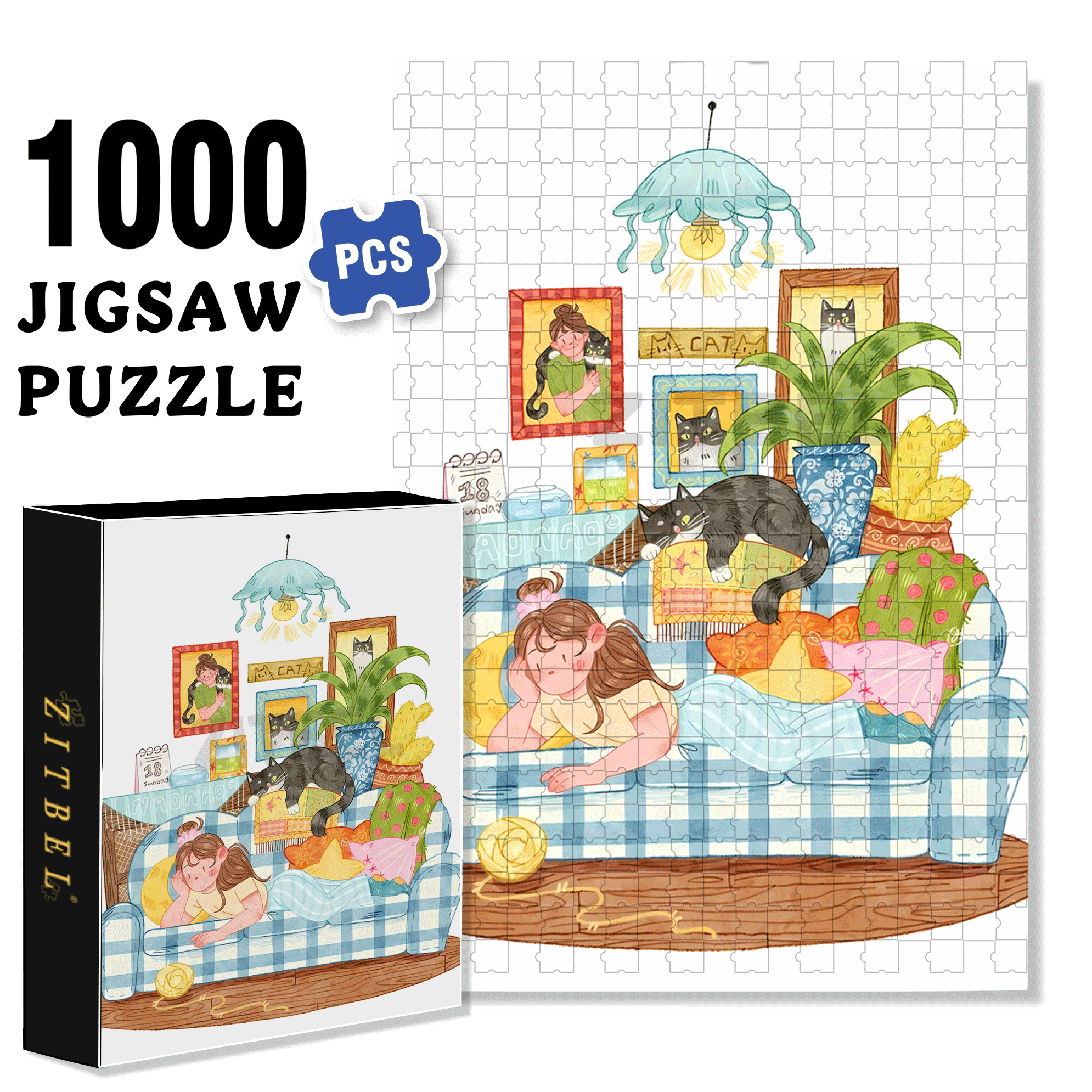 My Holiday 500pcs/1000pcs Jigsaw Puzzle, Scratch-Resistant, Interactive Family Game & Brain-Boosting DIY Decor, Perfect for Halloween, Christmas & New Year Gifts, Family Puzzle Game
