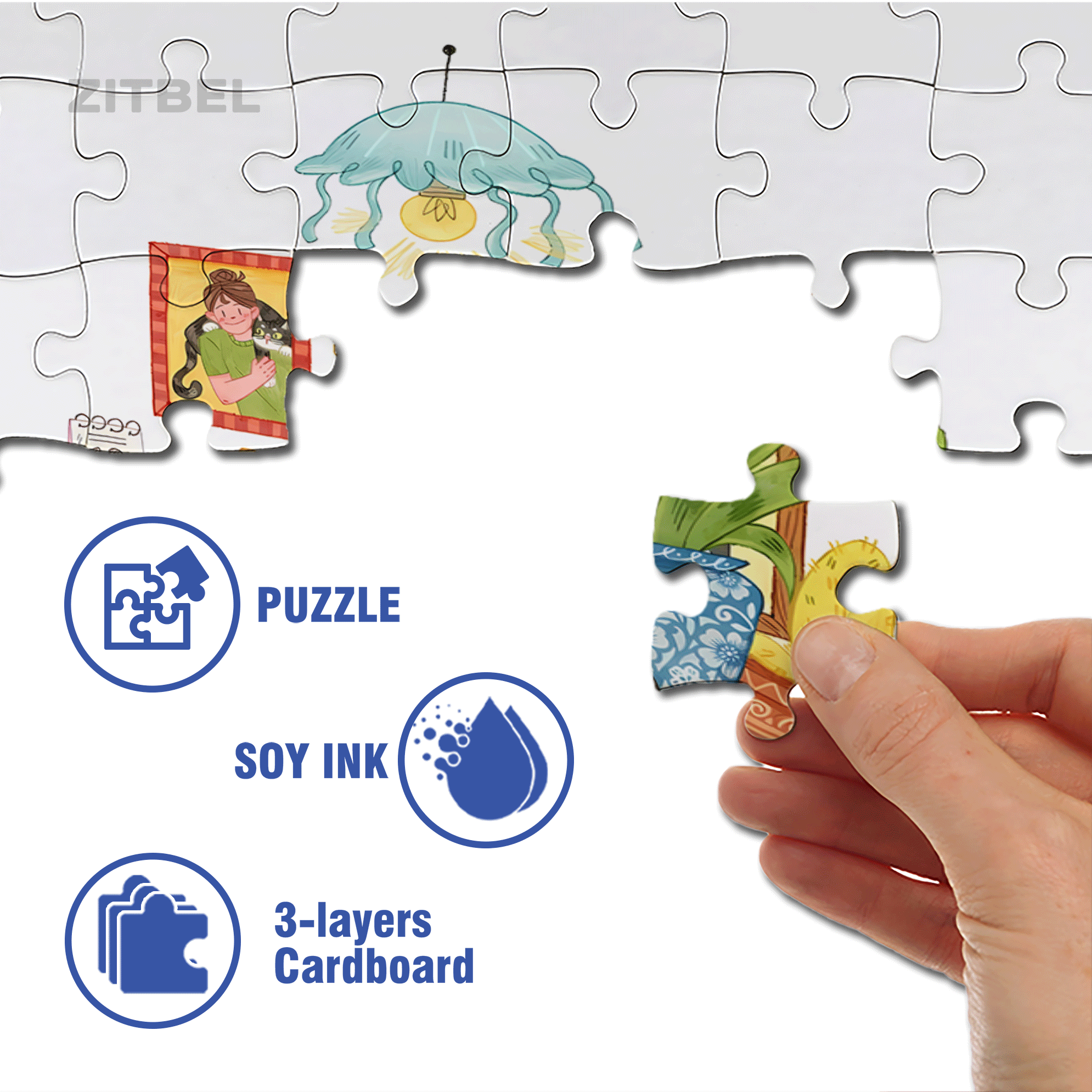 My Holiday 500pcs/1000pcs Jigsaw Puzzle, Scratch-Resistant, Interactive Family Game & Brain-Boosting DIY Decor, Perfect for Halloween, Christmas & New Year Gifts, Family Puzzle Game
