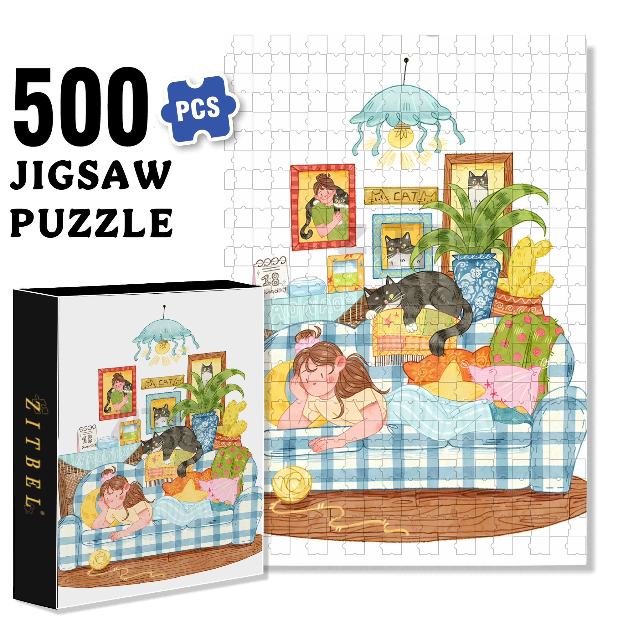 My Holiday 500pcs/1000pcs Jigsaw Puzzle, Scratch-Resistant, Interactive Family Game & Brain-Boosting DIY Decor, Perfect for Halloween, Christmas & New Year Gifts, Family Puzzle Game