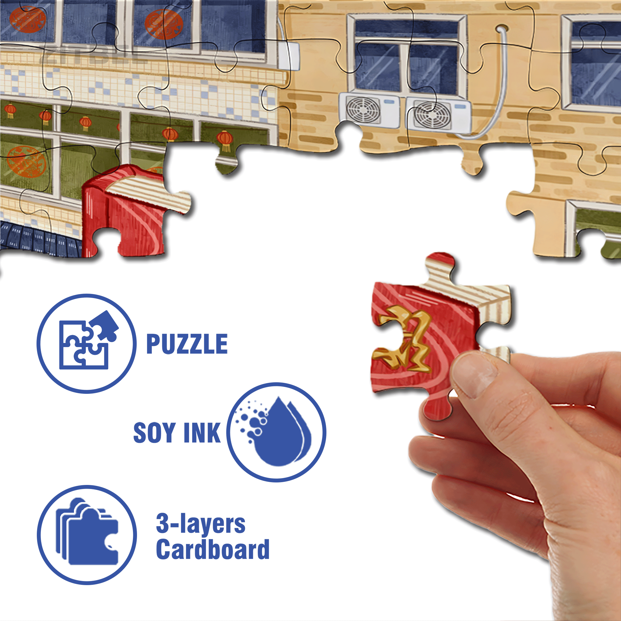 Old Days 500pcs/1000pcs Jigsaw Puzzle, Scratch-Resistant, Interactive Family Game & Brain-Boosting DIY Decor, Perfect for Halloween, Christmas & New Year Gifts, Family Puzzle Game