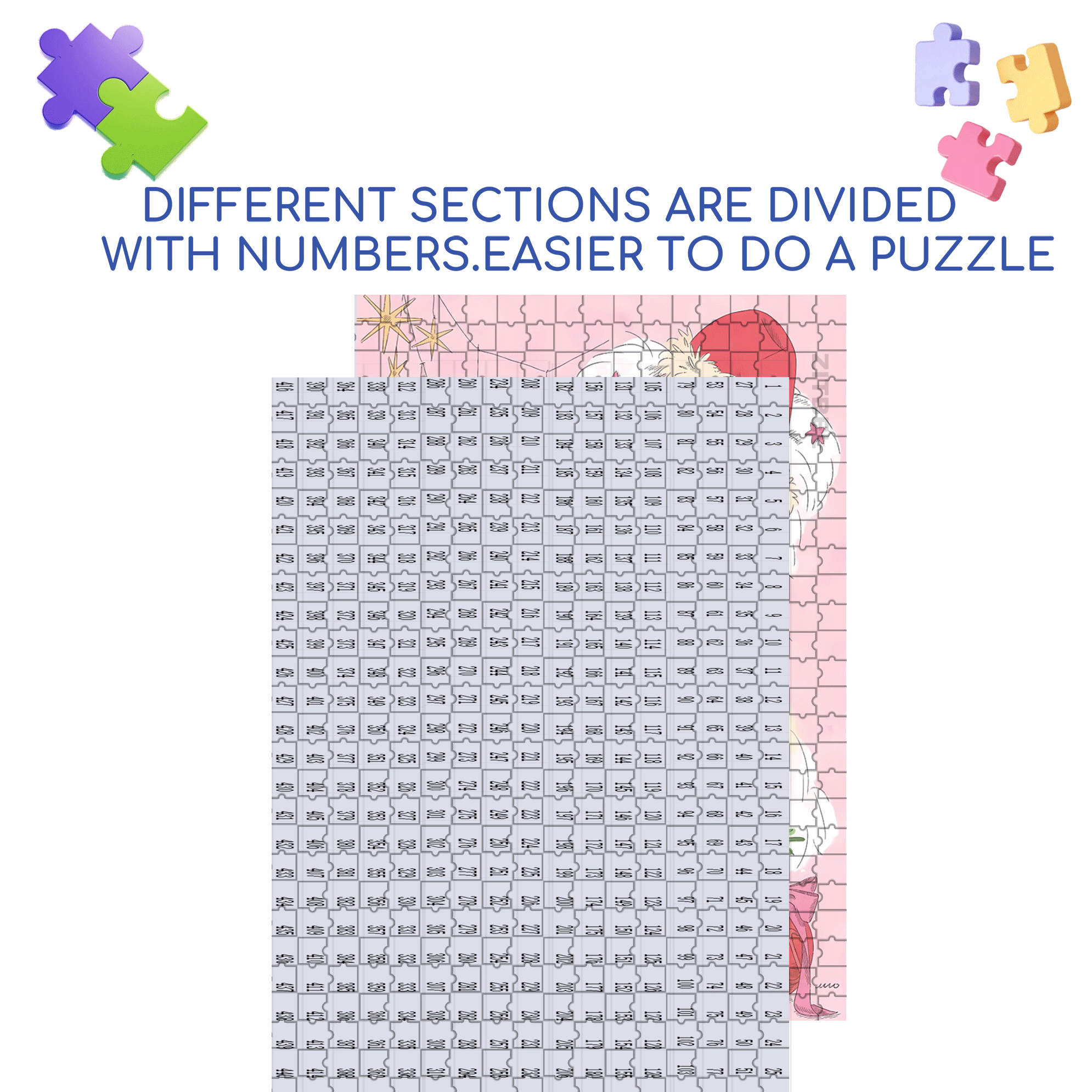 Pink Christmas 500pcs/1000pcs Jigsaw Puzzle, Scratch-Resistant, Interactive Family Game & Brain-Boosting DIY Decor, Perfect for Halloween, Christmas & New Year Gifts, Family Puzzle Game
