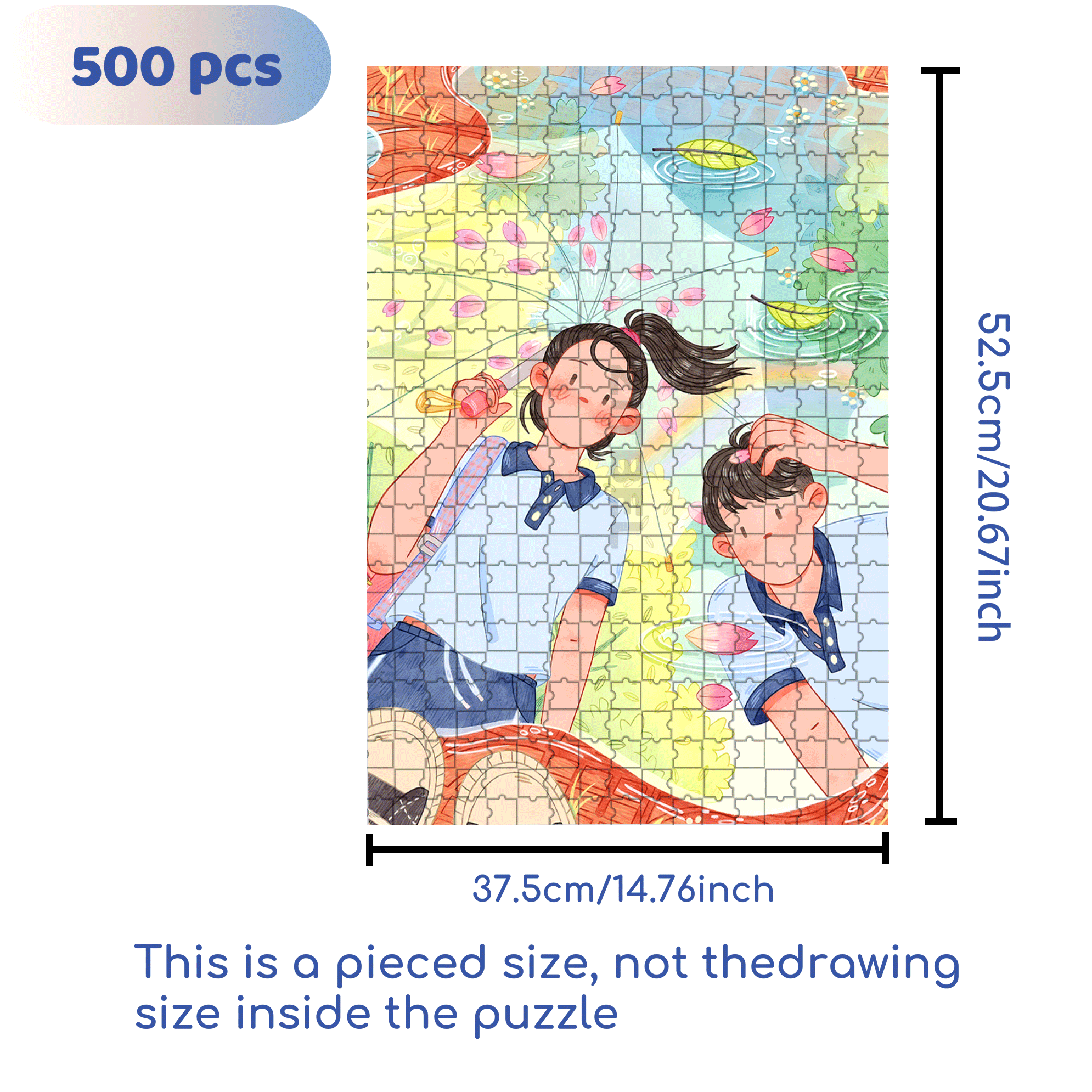 Reflection of Youth 500pcs/1000pcs Jigsaw Puzzle, Scratch-Resistant, Interactive Family Game & Brain-Boosting DIY Decor, Perfect for Halloween, Christmas & New Year Gifts, Family Puzzle Game