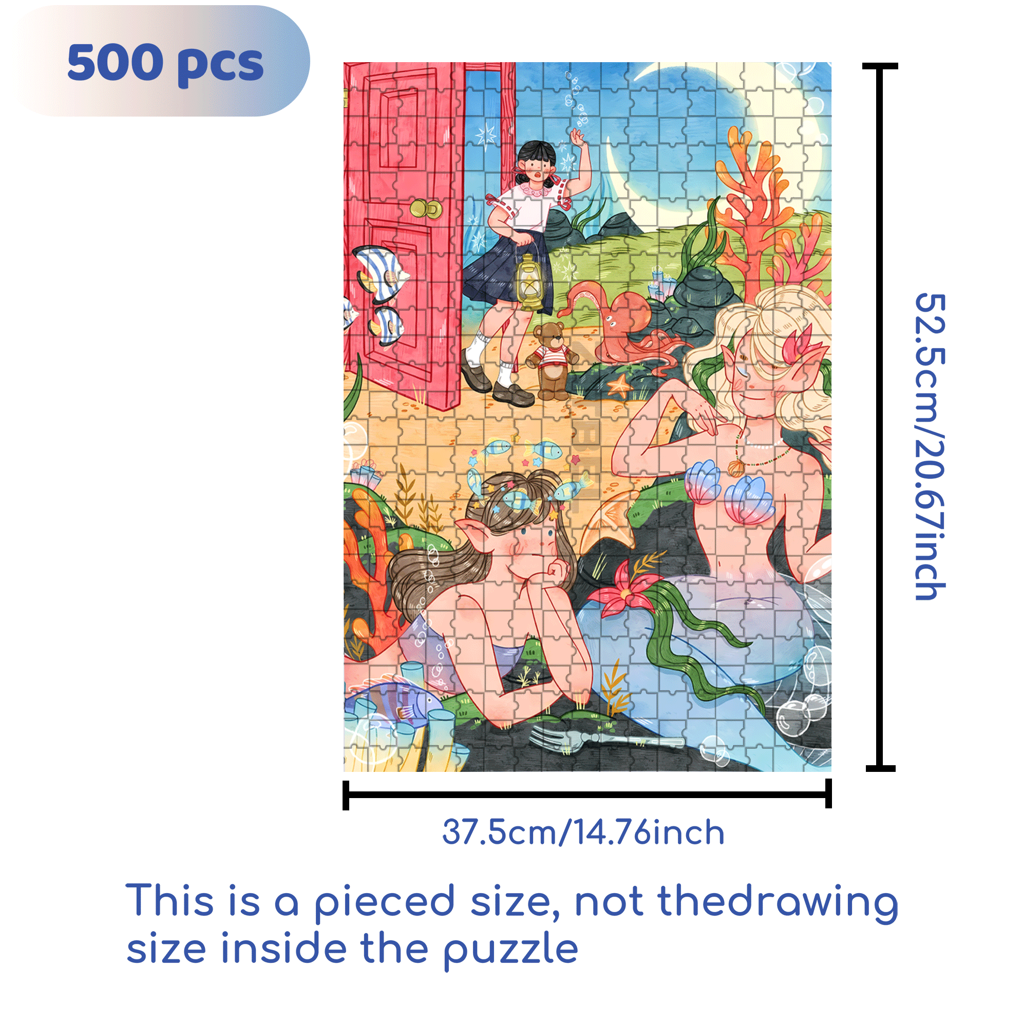 Run Into The Ocean 500pcs/1000pcs Jigsaw Puzzle, Scratch-Resistant, Interactive Family Game & Brain-Boosting DIY Decor, Perfect for Halloween, Christmas & New Year Gifts, Family Puzzle Game