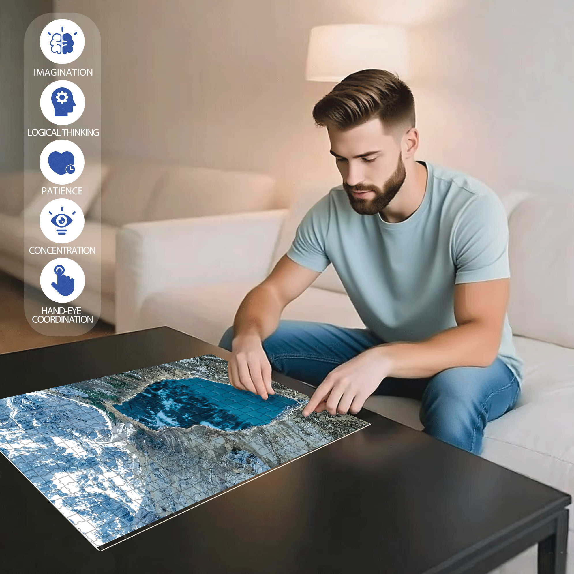 Southern Gansu  500pcs/1000pcs Jigsaw Puzzle, Scratch-Resistant, Interactive Family Game & Brain-Boosting DIY Decor, Perfect for Halloween, Christmas & New Year Gifts, Family Puzzle Game