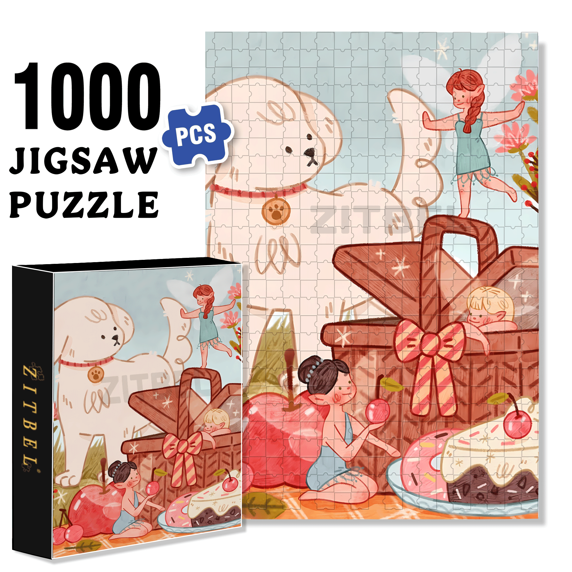 Spring Elves 500pcs/1000pcs Jigsaw Puzzle, Scratch-Resistant, Interactive Family Game & Brain-Boosting DIY Decor, Perfect for Halloween, Christmas & New Year Gifts, Family Puzzle Game