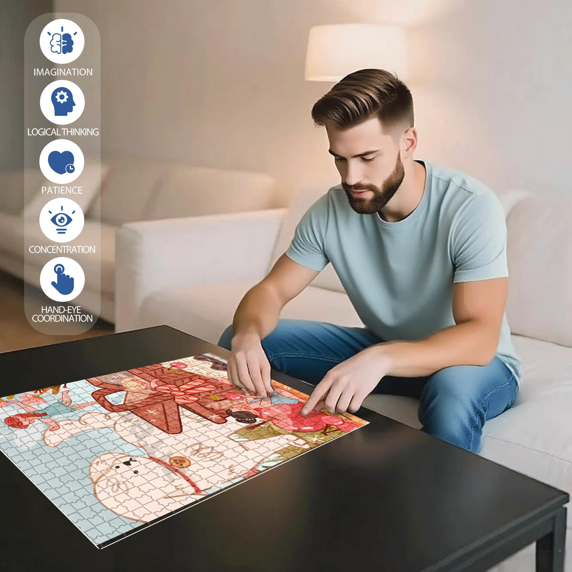 Spring Elves 500pcs/1000pcs Jigsaw Puzzle, Scratch-Resistant, Interactive Family Game & Brain-Boosting DIY Decor, Perfect for Halloween, Christmas & New Year Gifts, Family Puzzle Game