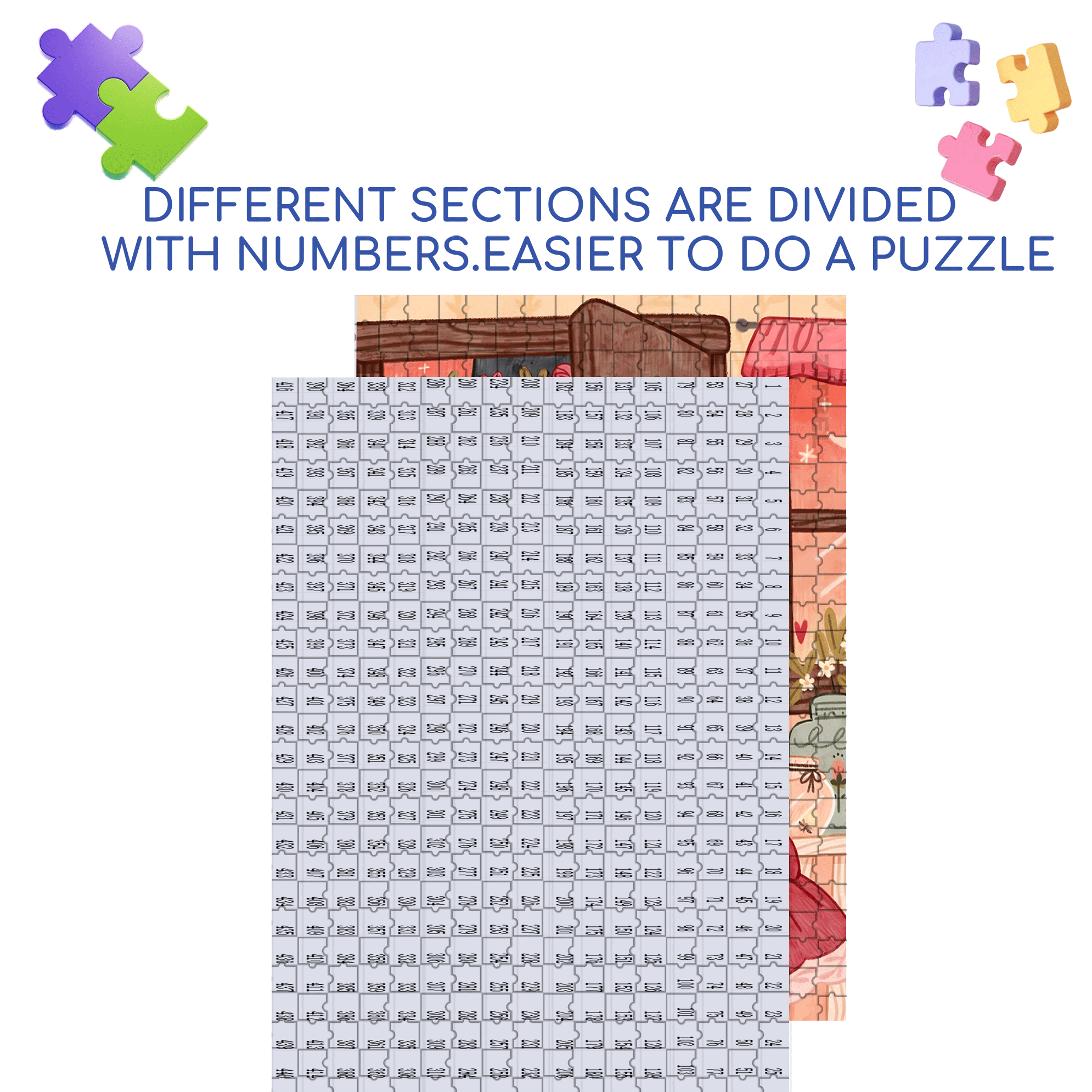 Starting From A Flower 500pcs/1000pcs Jigsaw Puzzle, Scratch-Resistant, Interactive Family Game & Brain-Boosting DIY Decor, Perfect for Halloween, Christmas & New Year Gifts, Family Puzzle Game