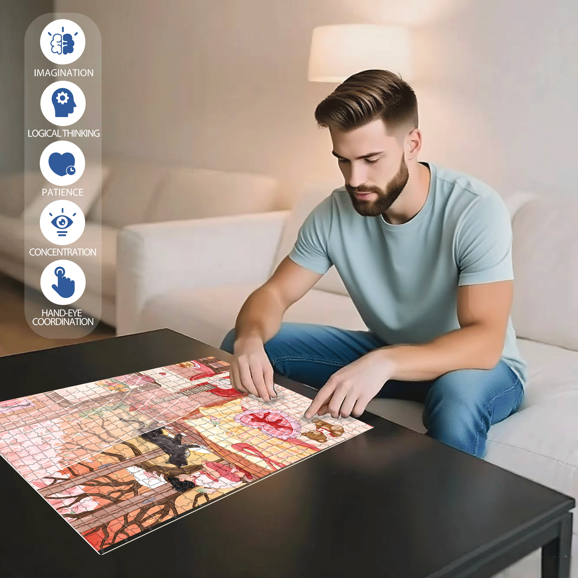 The Dusk Of Early Autumn 500pcs/1000pcs Jigsaw Puzzle, Scratch-Resistant, Interactive Family Game & Brain-Boosting DIY Decor, Perfect for Halloween, Christmas & New Year Gifts, Family Puzzle Game