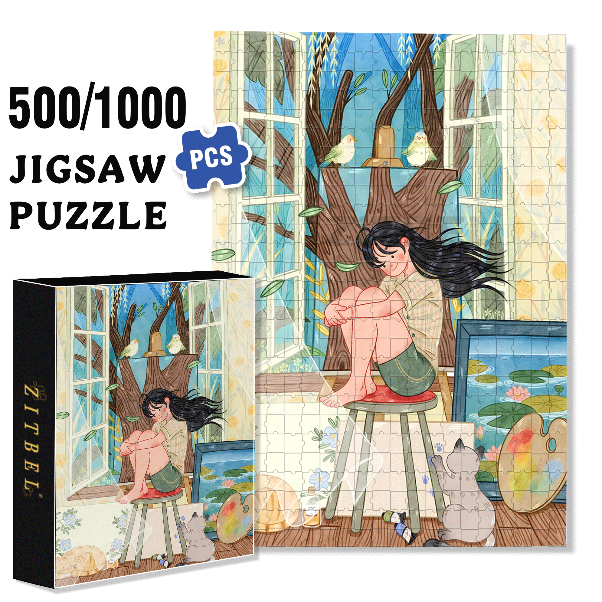 The Feeling Of Freedom 500pcs/1000pcs Jigsaw Puzzle, Scratch-Resistant, Interactive Family Game & Brain-Boosting DIY Decor, Perfect for Halloween, Christmas & New Year Gifts, Family Puzzle Game