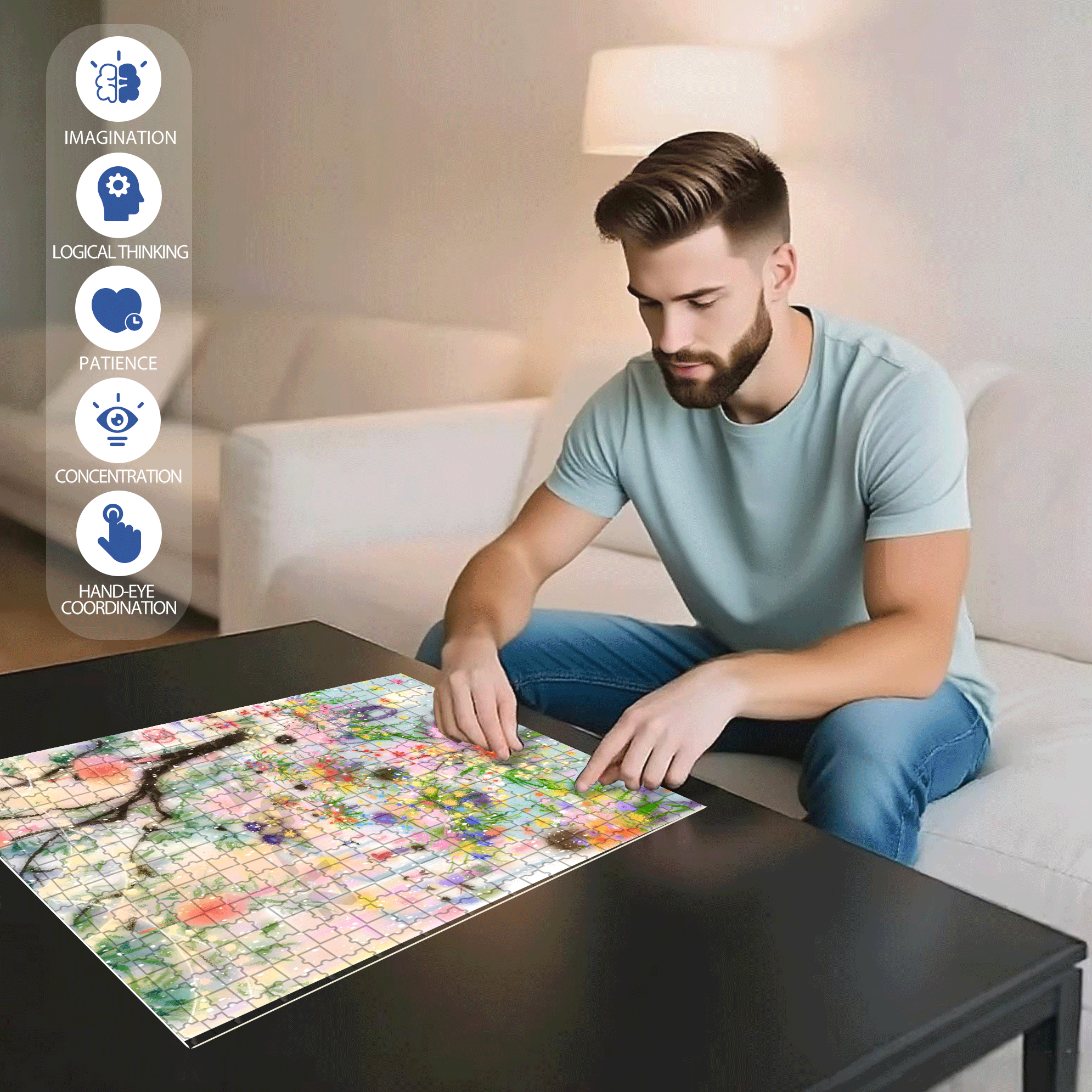 The Overture of Spring 500pcs/1000pcs Jigsaw Puzzle, Scratch-Resistant, Interactive Family Game & Brain-Boosting DIY Decor, Perfect for Halloween, Christmas & New Year Gifts, Family Puzzle Game