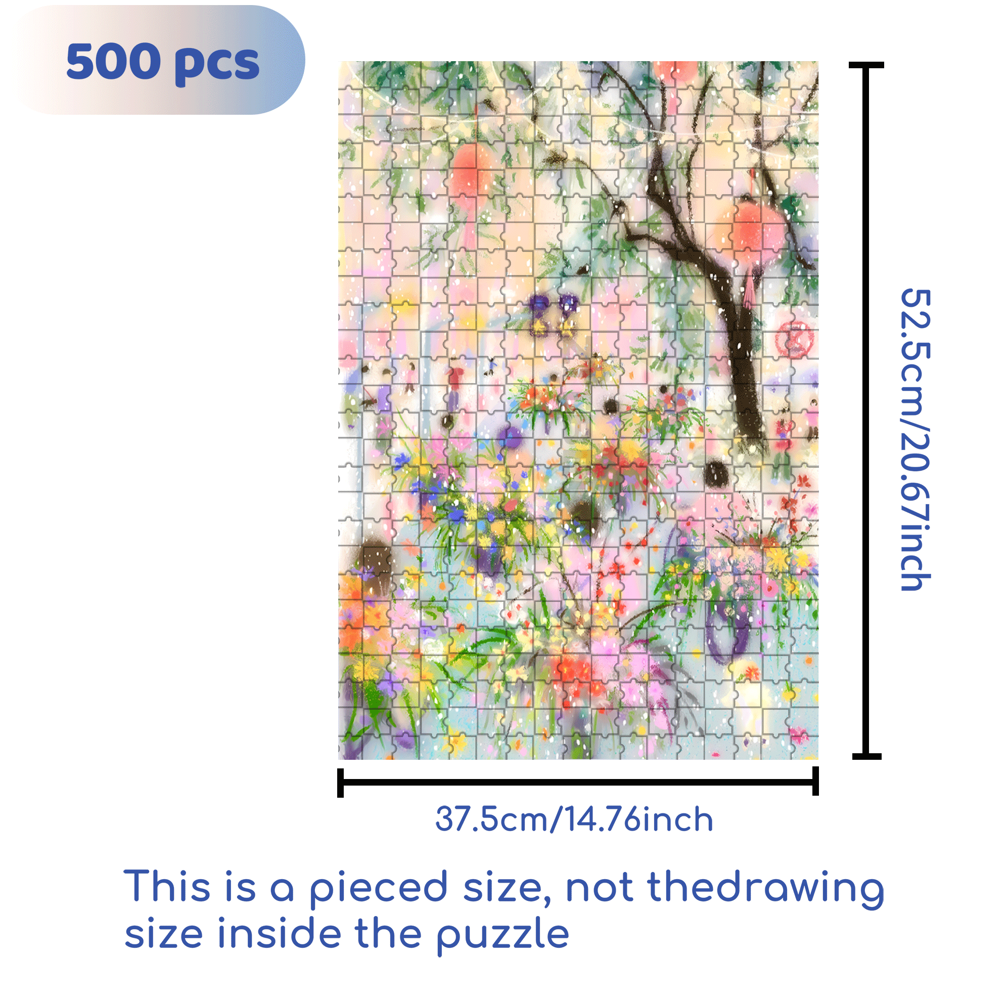 The Overture of Spring 500pcs/1000pcs Jigsaw Puzzle, Scratch-Resistant, Interactive Family Game & Brain-Boosting DIY Decor, Perfect for Halloween, Christmas & New Year Gifts, Family Puzzle Game
