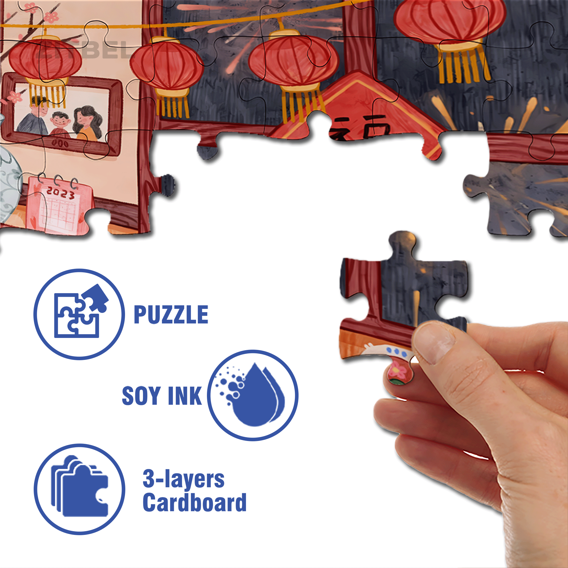 The Sound Of Firecrackers Clears The Old Year 500pcs/1000pcs Jigsaw Puzzle, Scratch-Resistant, Interactive Family Game & Brain-Boosting DIY Decor, Perfect for Halloween, Christmas & New Year Gifts, Family Puzzle Game