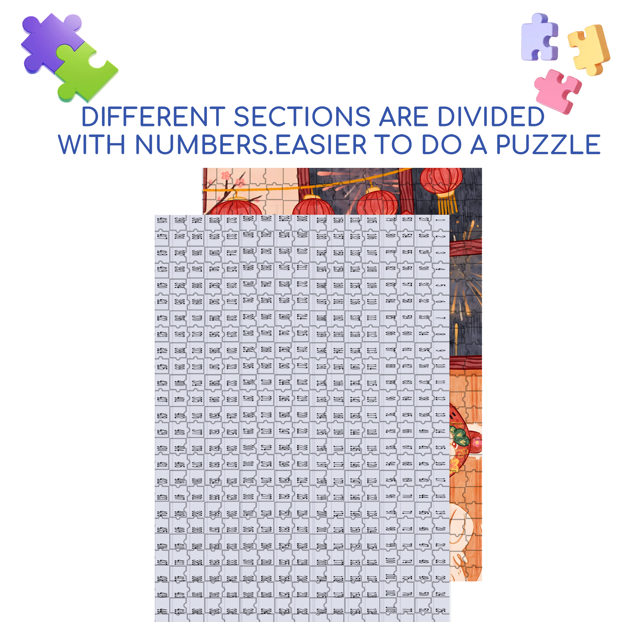 The Sound Of Firecrackers Clears The Old Year 500pcs/1000pcs Jigsaw Puzzle, Scratch-Resistant, Interactive Family Game & Brain-Boosting DIY Decor, Perfect for Halloween, Christmas & New Year Gifts, Family Puzzle Game