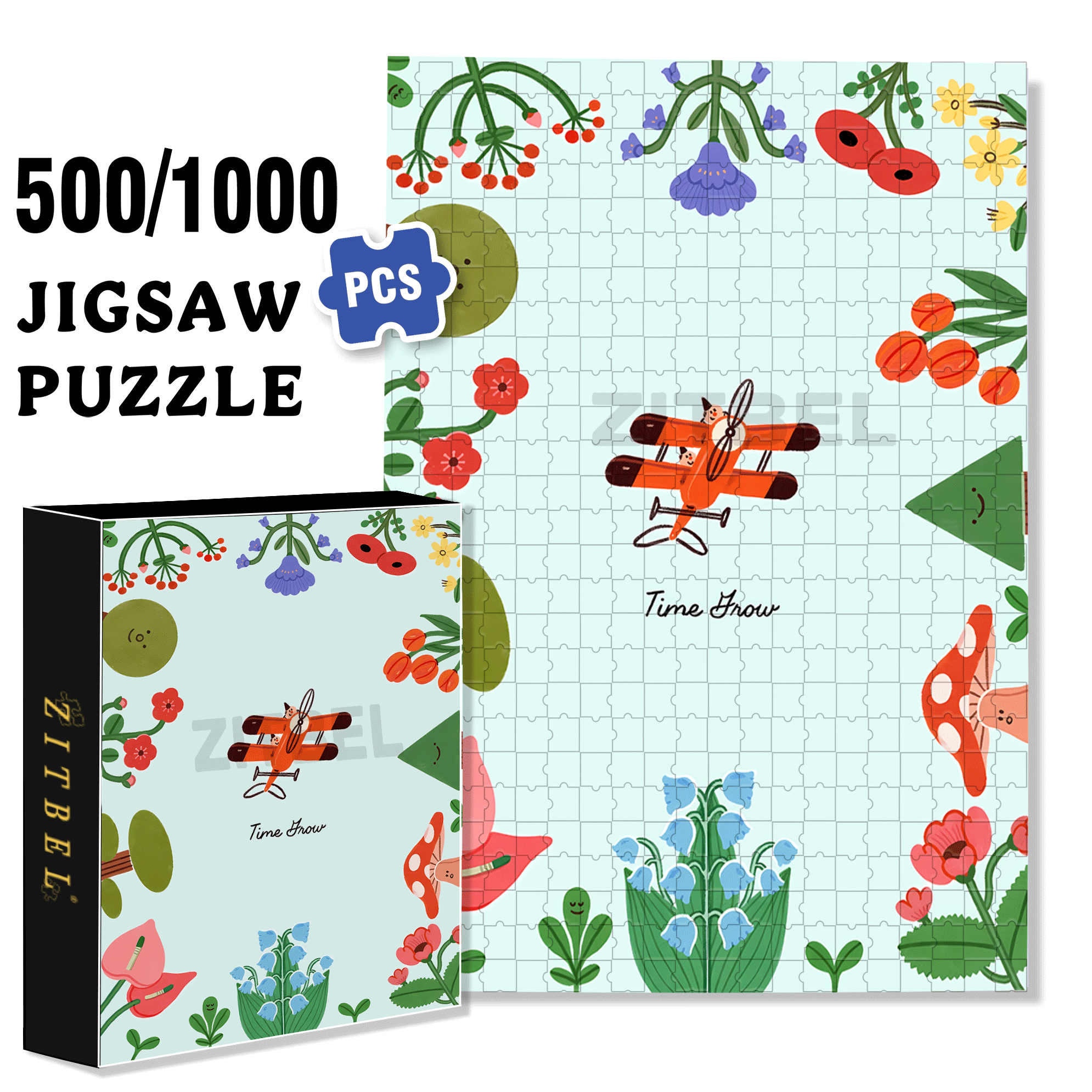 Time Travel 500pcs/1000pcs Jigsaw Puzzle, Scratch-Resistant, Interactive Family Game & Brain-Boosting DIY Decor, Perfect for Halloween, Christmas & New Year Gifts, Family Puzzle Game