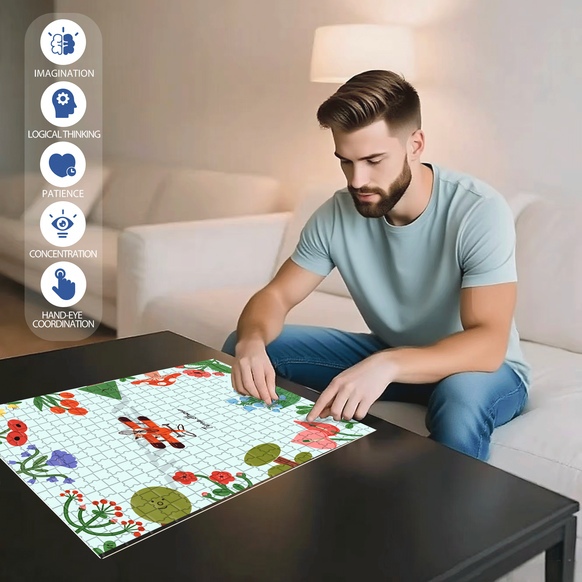 Time Travel 500pcs/1000pcs Jigsaw Puzzle, Scratch-Resistant, Interactive Family Game & Brain-Boosting DIY Decor, Perfect for Halloween, Christmas & New Year Gifts, Family Puzzle Game