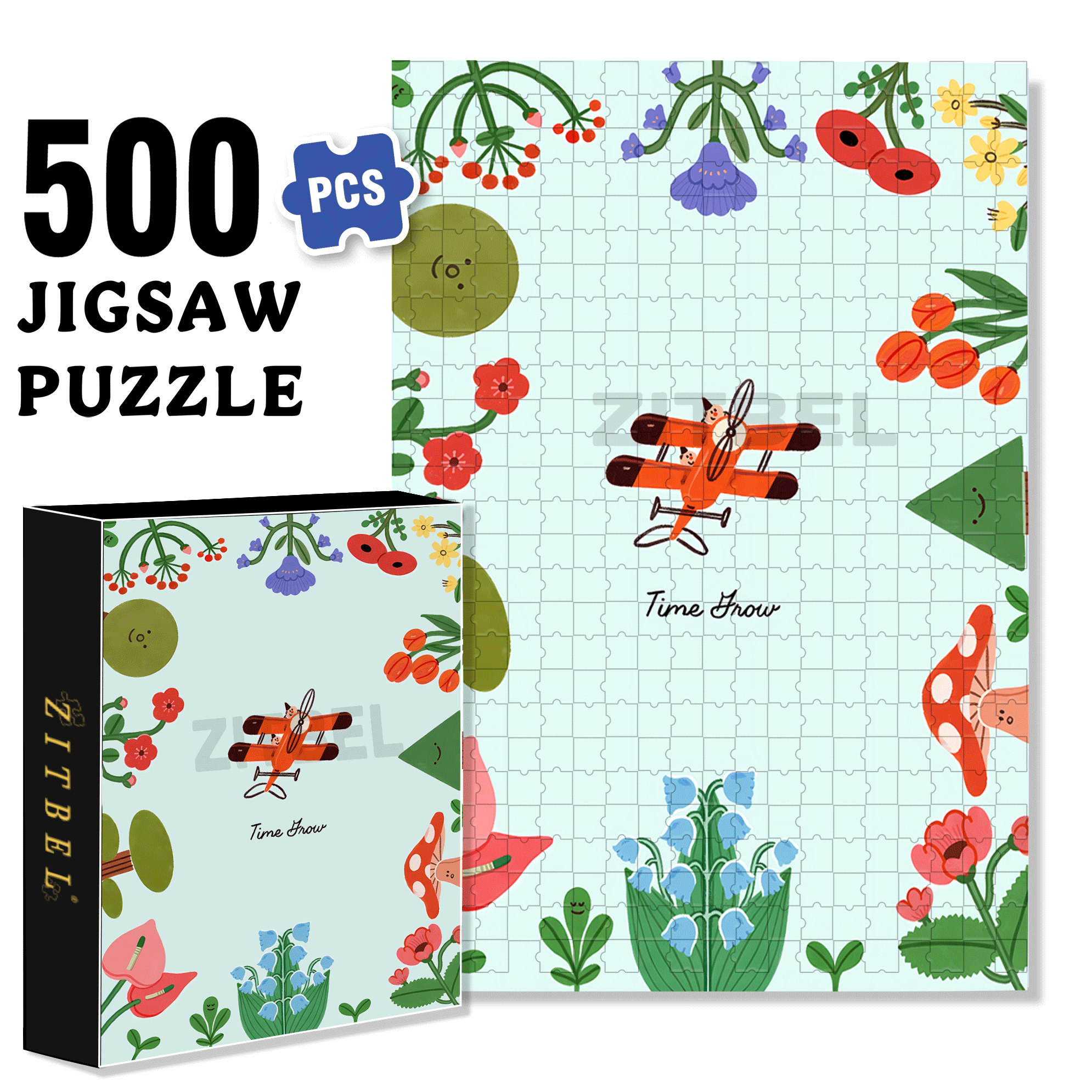 Time Travel 500pcs/1000pcs Jigsaw Puzzle, Scratch-Resistant, Interactive Family Game & Brain-Boosting DIY Decor, Perfect for Halloween, Christmas & New Year Gifts, Family Puzzle Game