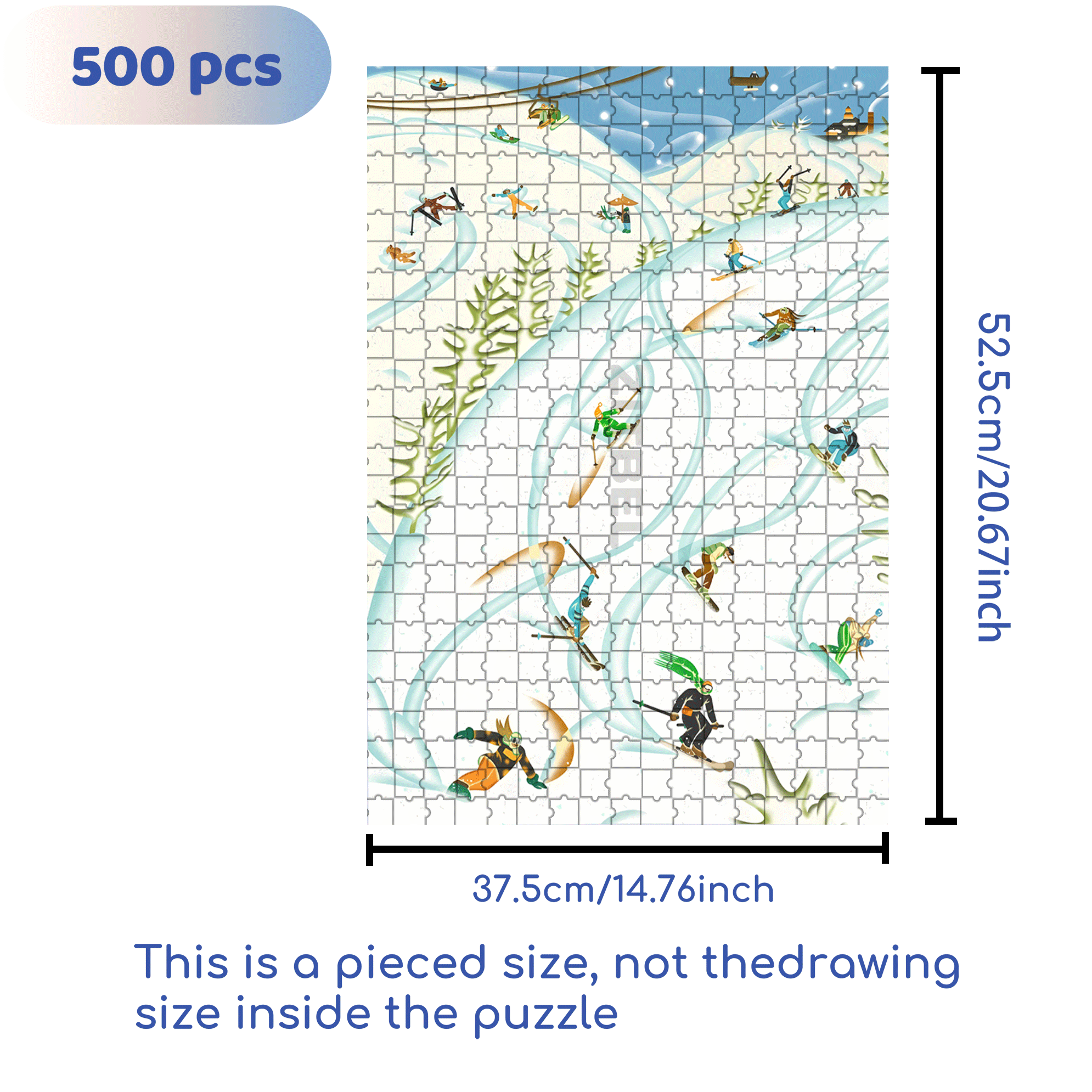 Winter Activities 500pcs/1000pcs Jigsaw Puzzle, Scratch-Resistant, Interactive Family Game & Brain-Boosting DIY Decor, Perfect for Halloween, Christmas & New Year Gifts, Family Puzzle Game