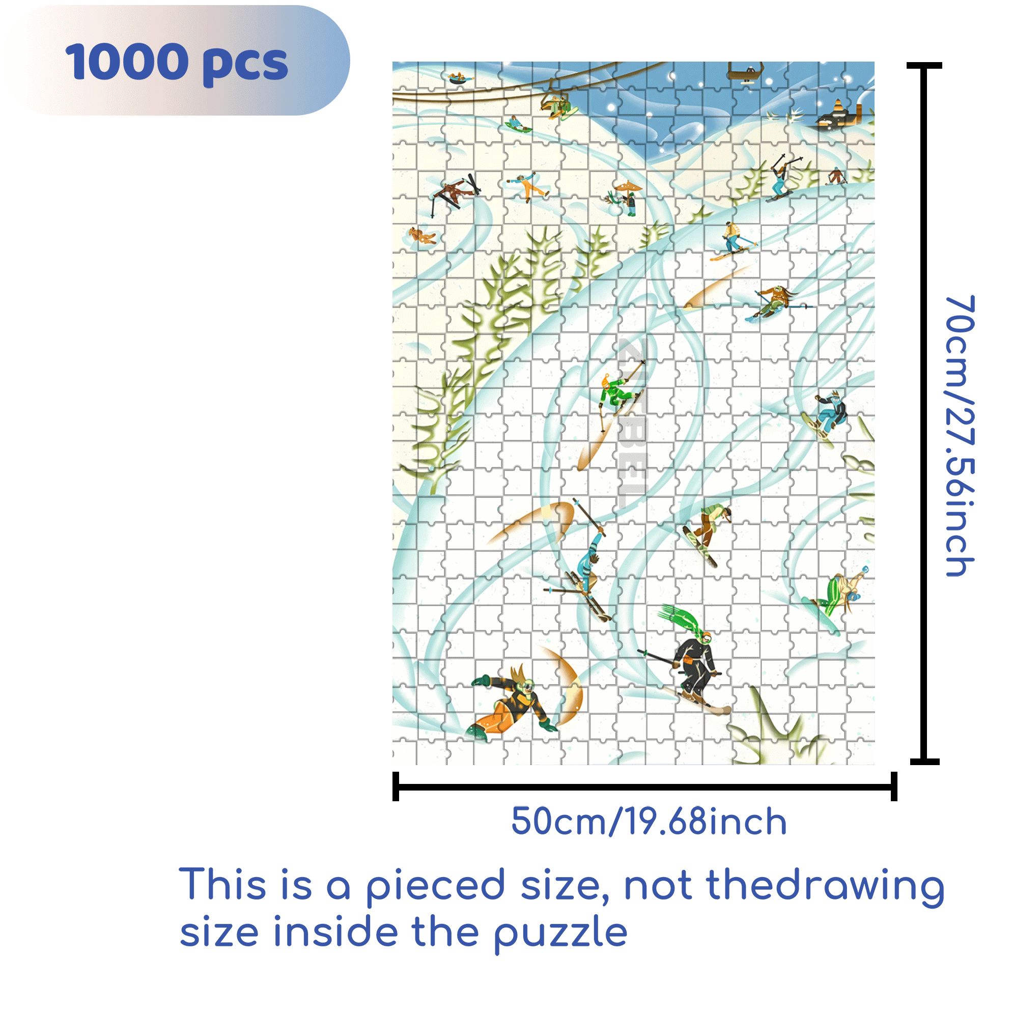 Winter Activities 500pcs/1000pcs Jigsaw Puzzle, Scratch-Resistant, Interactive Family Game & Brain-Boosting DIY Decor, Perfect for Halloween, Christmas & New Year Gifts, Family Puzzle Game