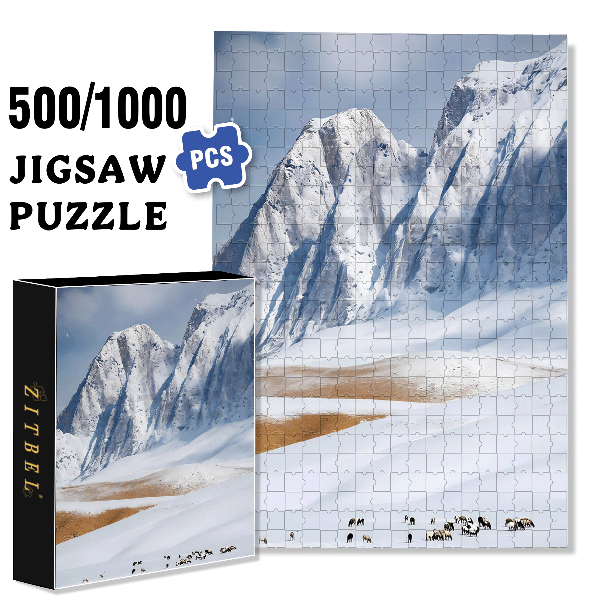 Winter in Southern Gansu 2 500pcs/1000pcs Jigsaw Puzzle, Scratch-Resistant, Interactive Family Game & Brain-Boosting DIY Decor, Perfect for Halloween, Christmas & New Year Gifts, Family Puzzle Game