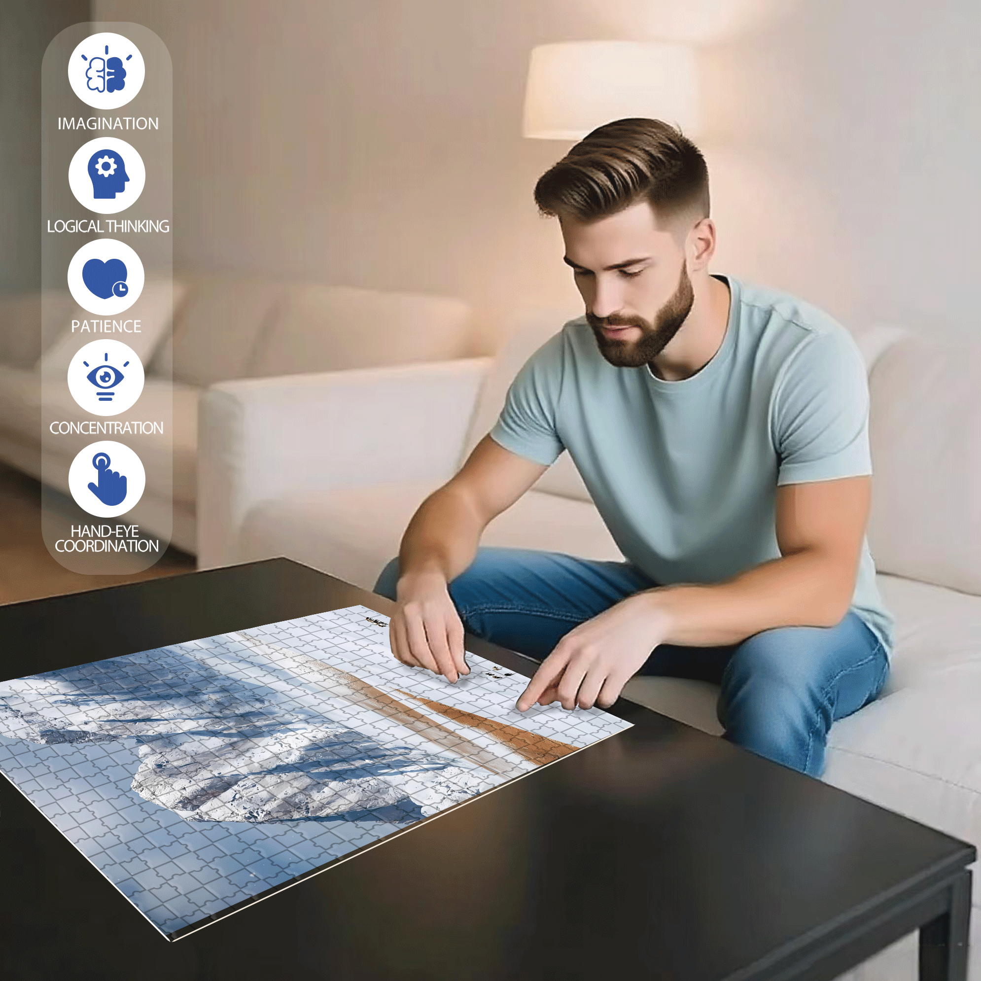 Winter in Southern Gansu 2 500pcs/1000pcs Jigsaw Puzzle, Scratch-Resistant, Interactive Family Game & Brain-Boosting DIY Decor, Perfect for Halloween, Christmas & New Year Gifts, Family Puzzle Game