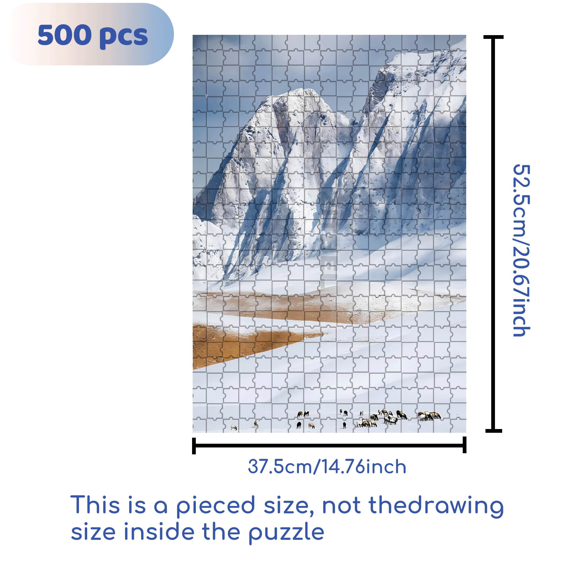 Winter in Southern Gansu 2 500pcs/1000pcs Jigsaw Puzzle, Scratch-Resistant, Interactive Family Game & Brain-Boosting DIY Decor, Perfect for Halloween, Christmas & New Year Gifts, Family Puzzle Game