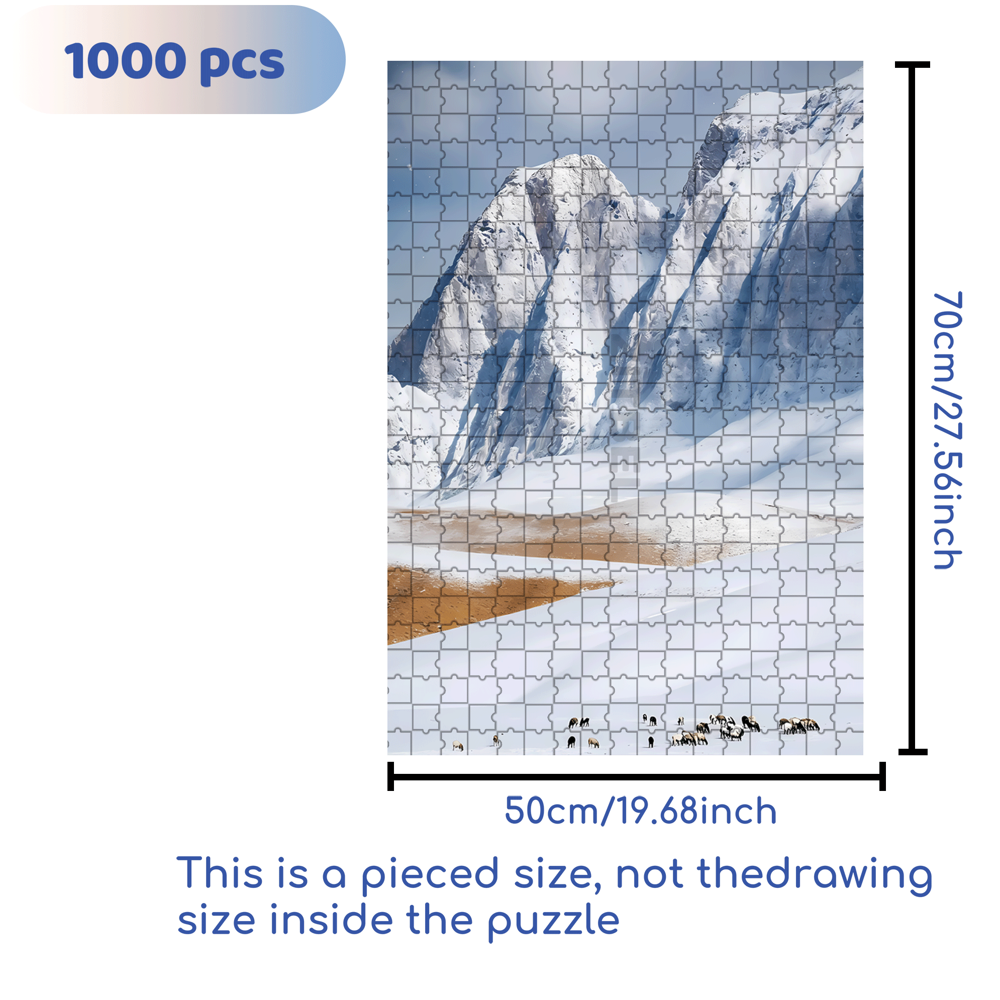 Winter in Southern Gansu 2 500pcs/1000pcs Jigsaw Puzzle, Scratch-Resistant, Interactive Family Game & Brain-Boosting DIY Decor, Perfect for Halloween, Christmas & New Year Gifts, Family Puzzle Game