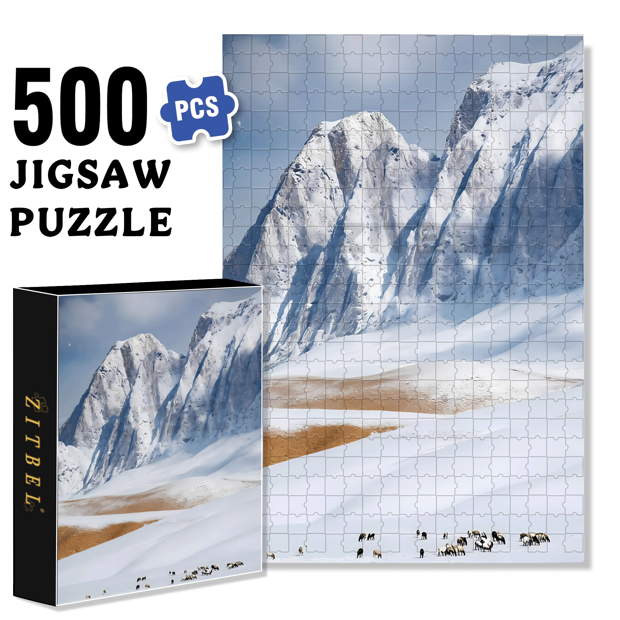 Winter in Southern Gansu 2 500pcs/1000pcs Jigsaw Puzzle, Scratch-Resistant, Interactive Family Game & Brain-Boosting DIY Decor, Perfect for Halloween, Christmas & New Year Gifts, Family Puzzle Game