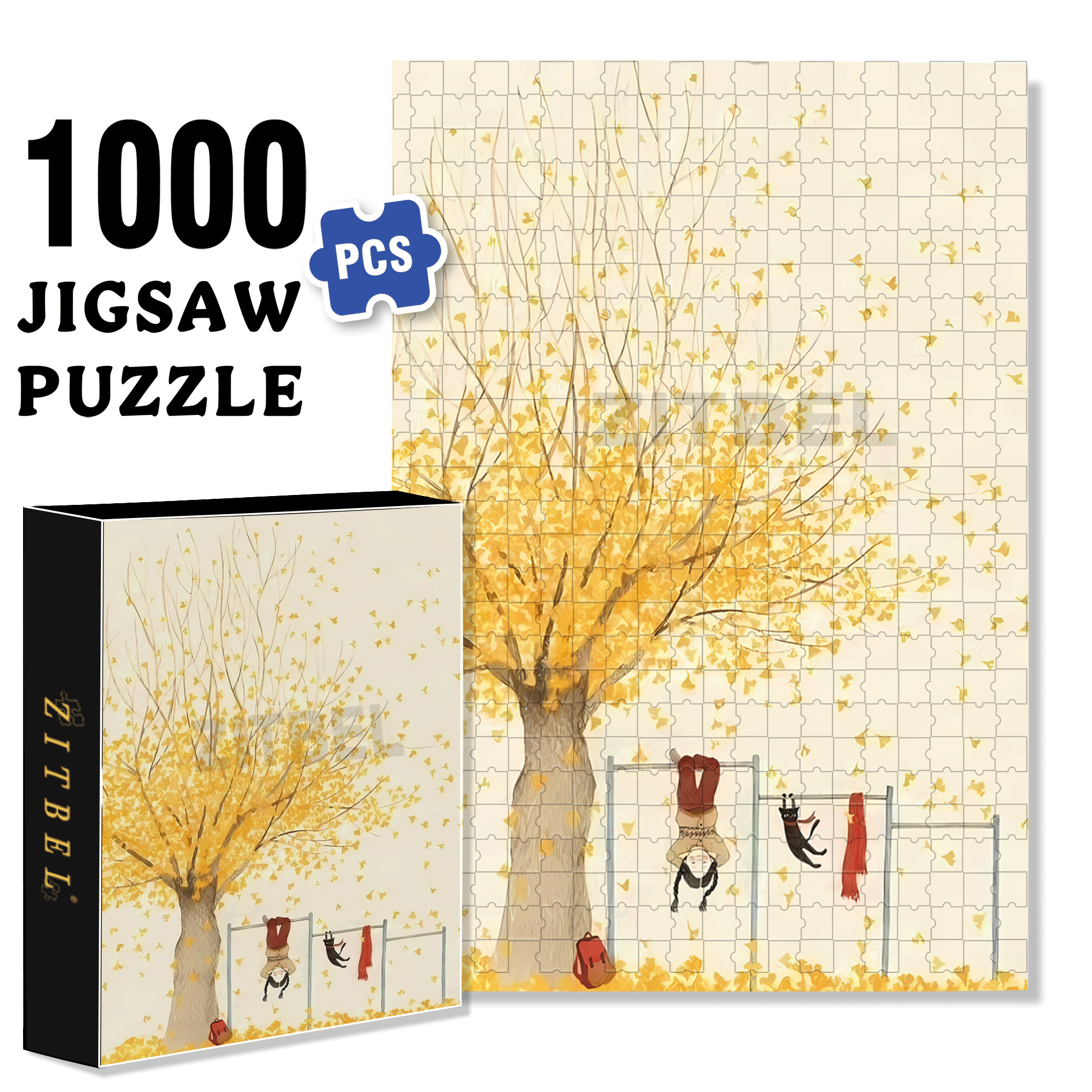 After School 500pcs/1000pcs Jigsaw Puzzle, Scratch-Resistant, Interactive Family Game & Brain-Boosting DIY Decor, Perfect for Halloween, Christmas & New Year Gifts, Family Puzzle Game