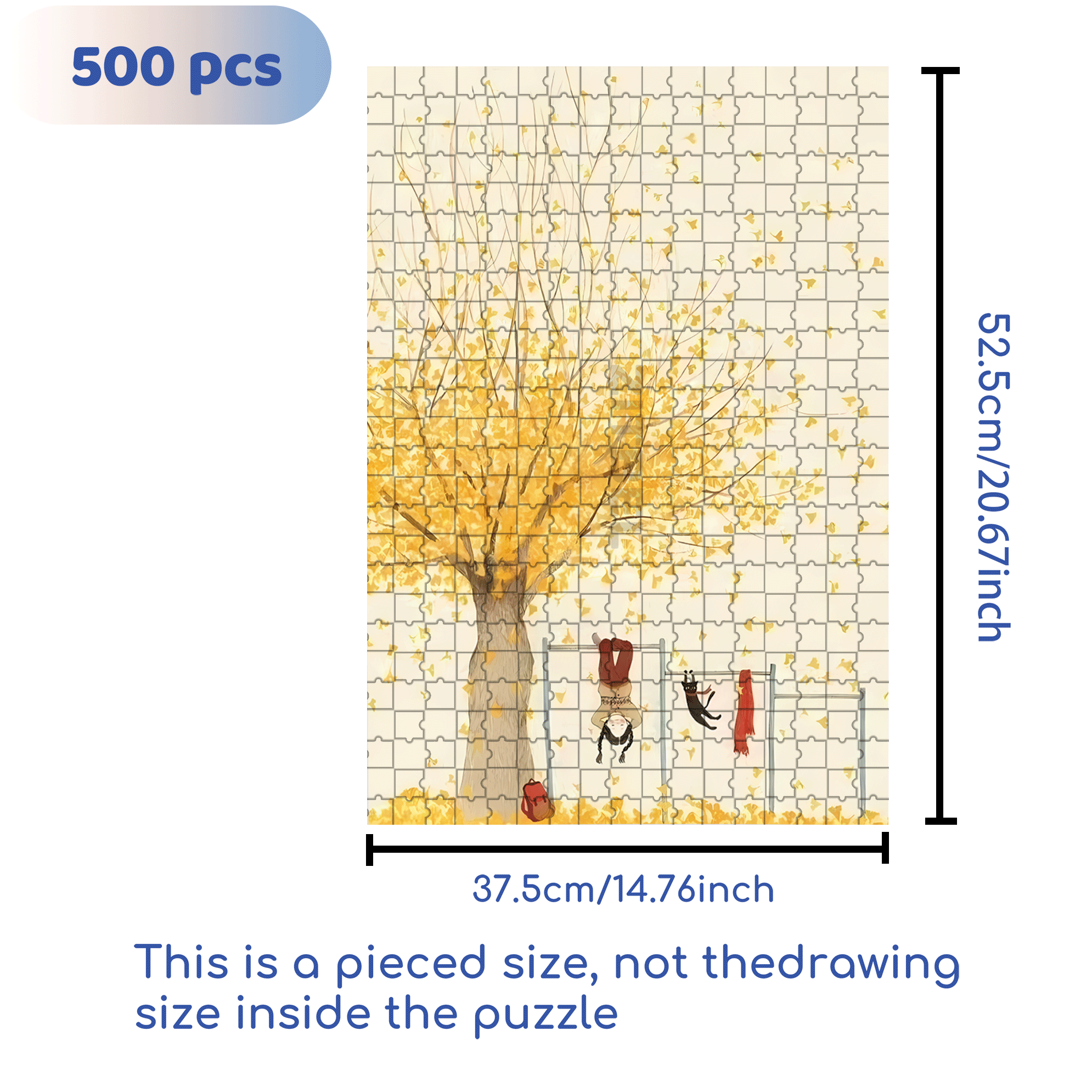 After School 500pcs/1000pcs Jigsaw Puzzle, Scratch-Resistant, Interactive Family Game & Brain-Boosting DIY Decor, Perfect for Halloween, Christmas & New Year Gifts, Family Puzzle Game