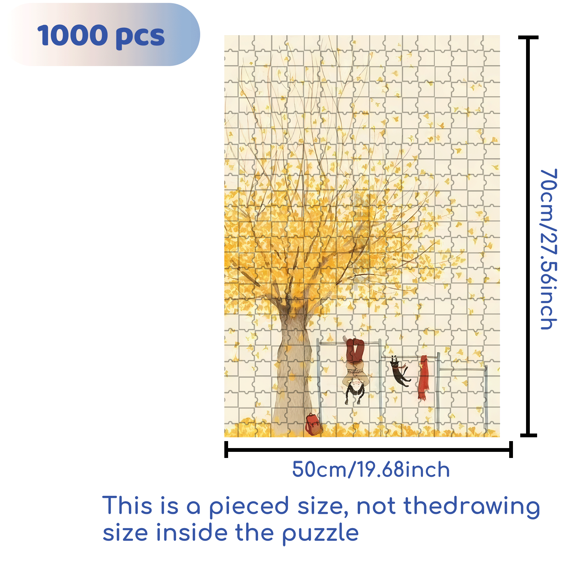 After School 500pcs/1000pcs Jigsaw Puzzle, Scratch-Resistant, Interactive Family Game & Brain-Boosting DIY Decor, Perfect for Halloween, Christmas & New Year Gifts, Family Puzzle Game