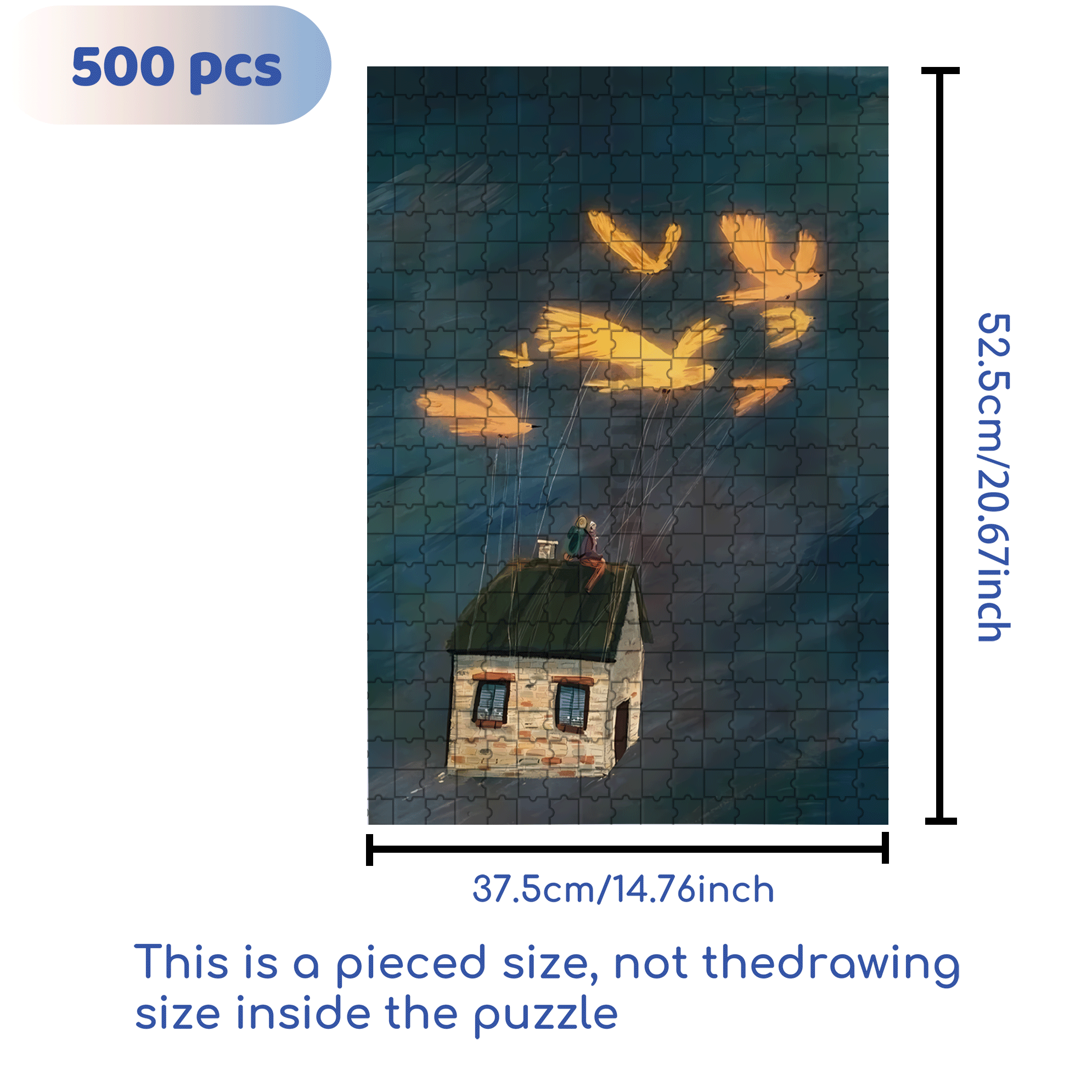 Bird Of Dreams 500pcs/1000pcs Jigsaw Puzzle, Scratch-Resistant, Interactive Family Game & Brain-Boosting DIY Decor, Perfect for Halloween, Christmas & New Year Gifts, Family Puzzle Game