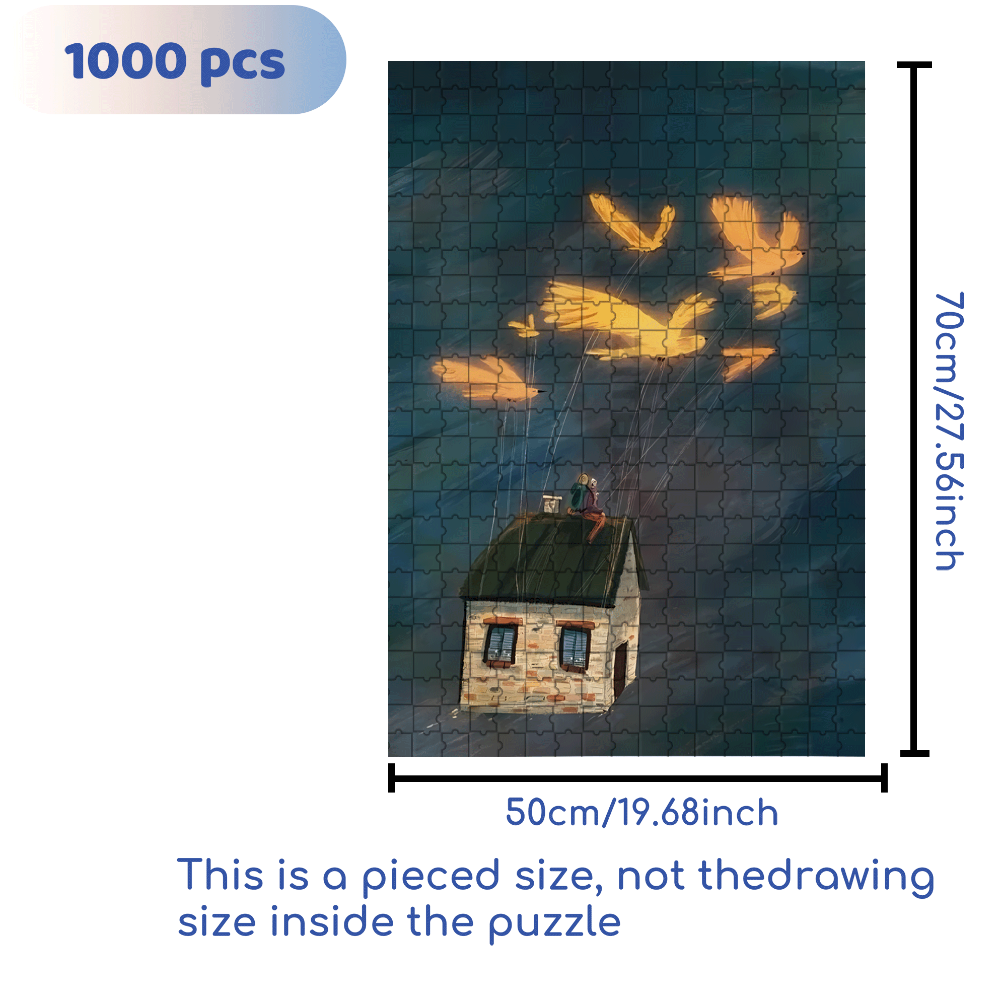 Bird Of Dreams 500pcs/1000pcs Jigsaw Puzzle, Scratch-Resistant, Interactive Family Game & Brain-Boosting DIY Decor, Perfect for Halloween, Christmas & New Year Gifts, Family Puzzle Game