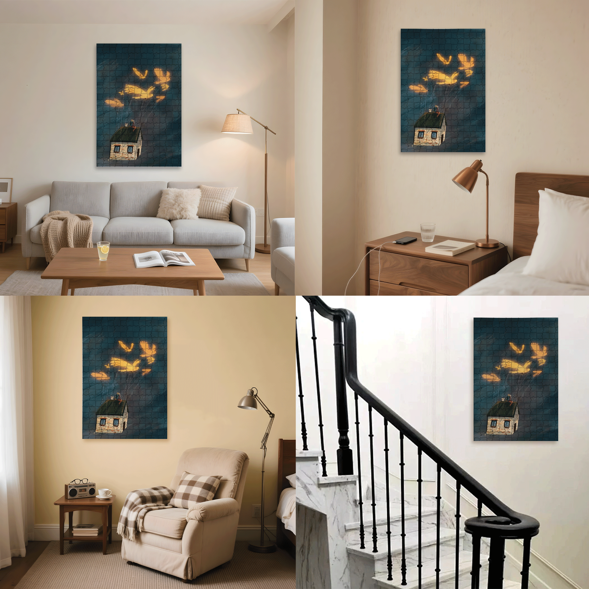 Bird Of Dreams 500pcs/1000pcs Jigsaw Puzzle, Scratch-Resistant, Interactive Family Game & Brain-Boosting DIY Decor, Perfect for Halloween, Christmas & New Year Gifts, Family Puzzle Game
