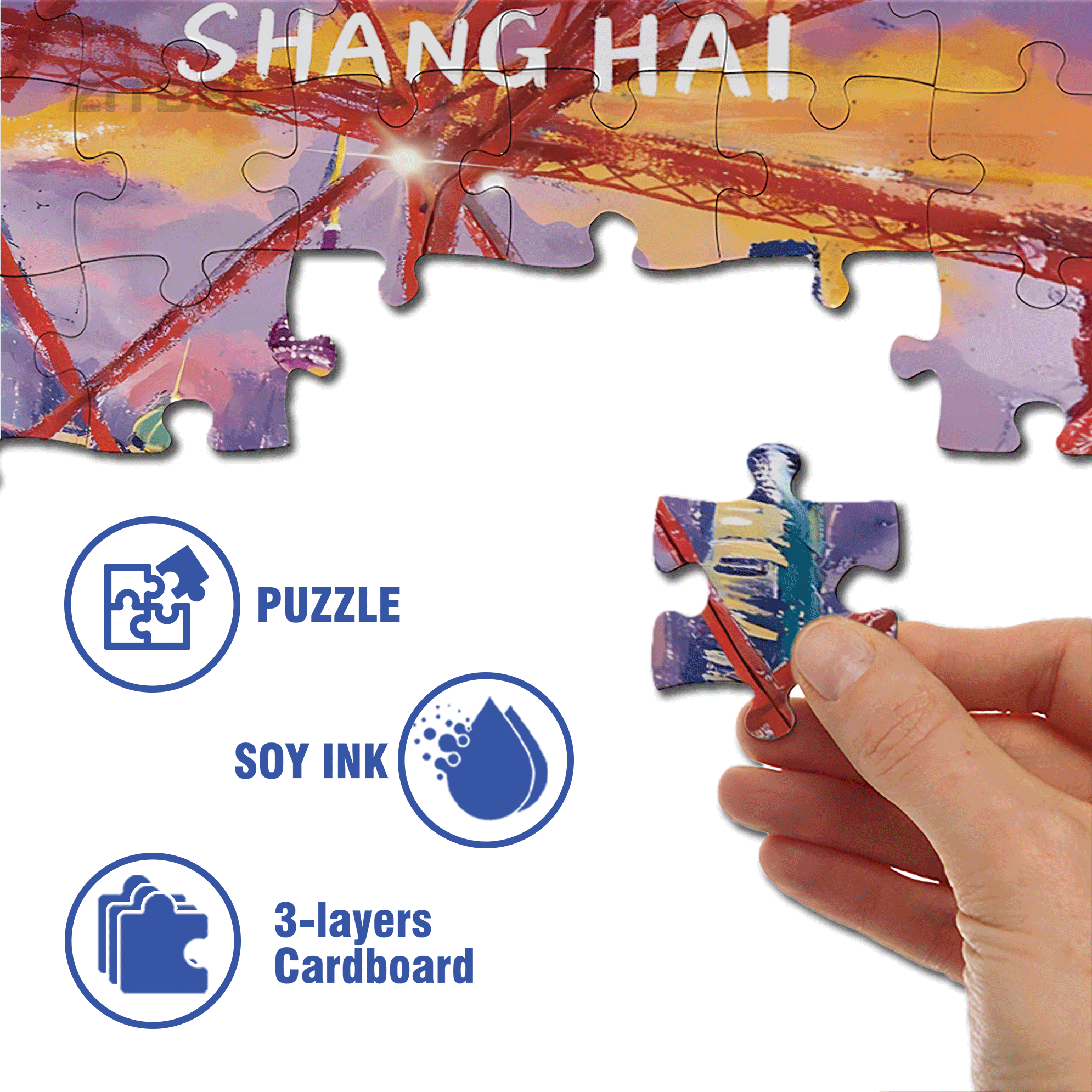 Blow The Wind At Sunset 500pcs/1000pcs Jigsaw Puzzle, Scratch-Resistant, Interactive Family Game & Brain-Boosting DIY Decor, Perfect for Halloween, Christmas & New Year Gifts, Family Puzzle Game
