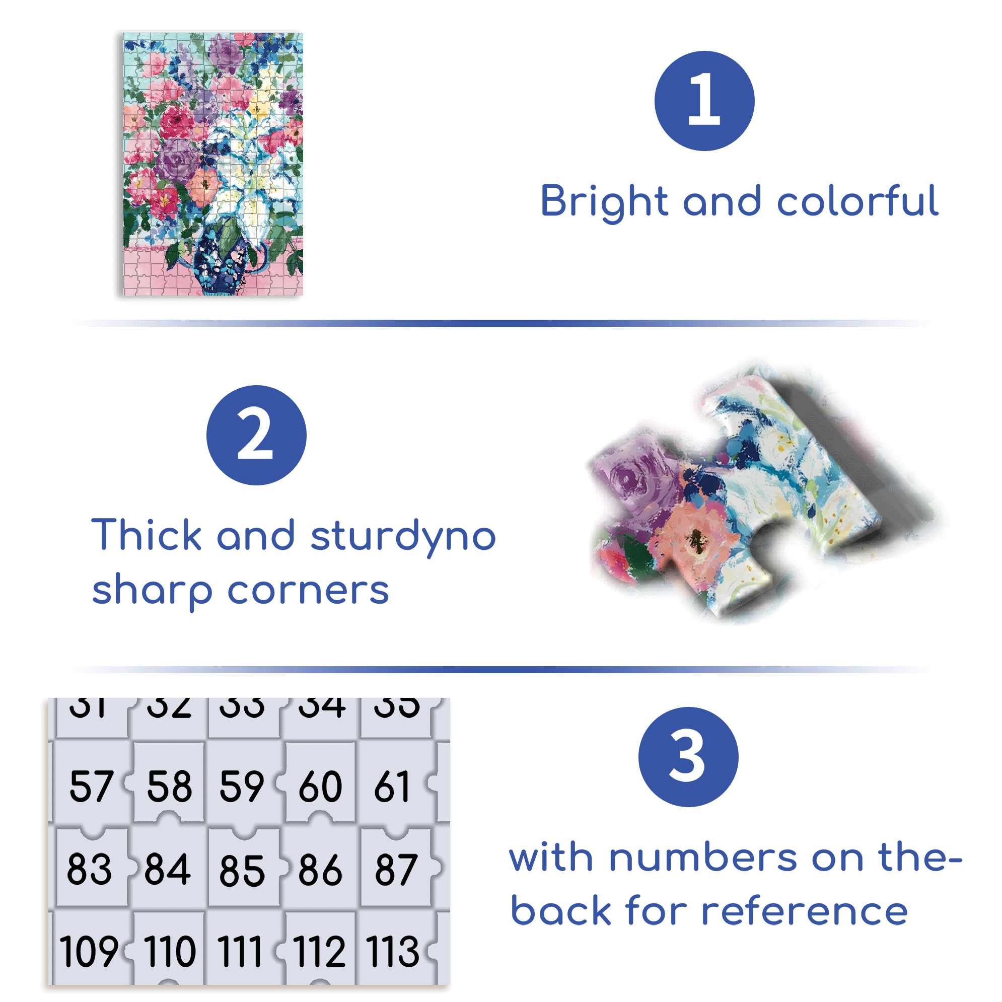 Blue Lily 500pcs/1000pcs Jigsaw Puzzle, Scratch-Resistant, Interactive Family Game & Brain-Boosting DIY Decor, Perfect for Halloween, Christmas & New Year Gifts, Family Puzzle Game