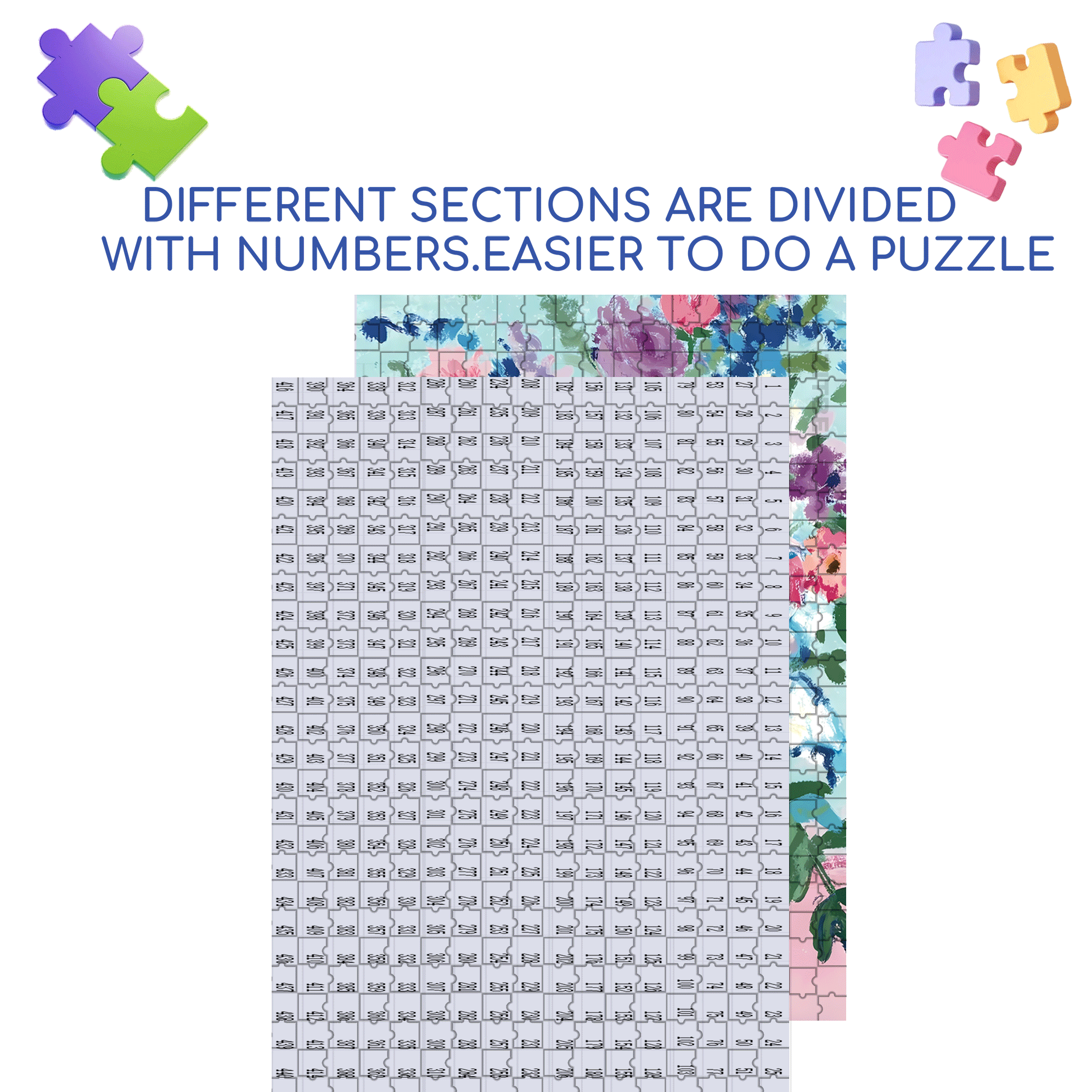 Blue Lily 500pcs/1000pcs Jigsaw Puzzle, Scratch-Resistant, Interactive Family Game & Brain-Boosting DIY Decor, Perfect for Halloween, Christmas & New Year Gifts, Family Puzzle Game
