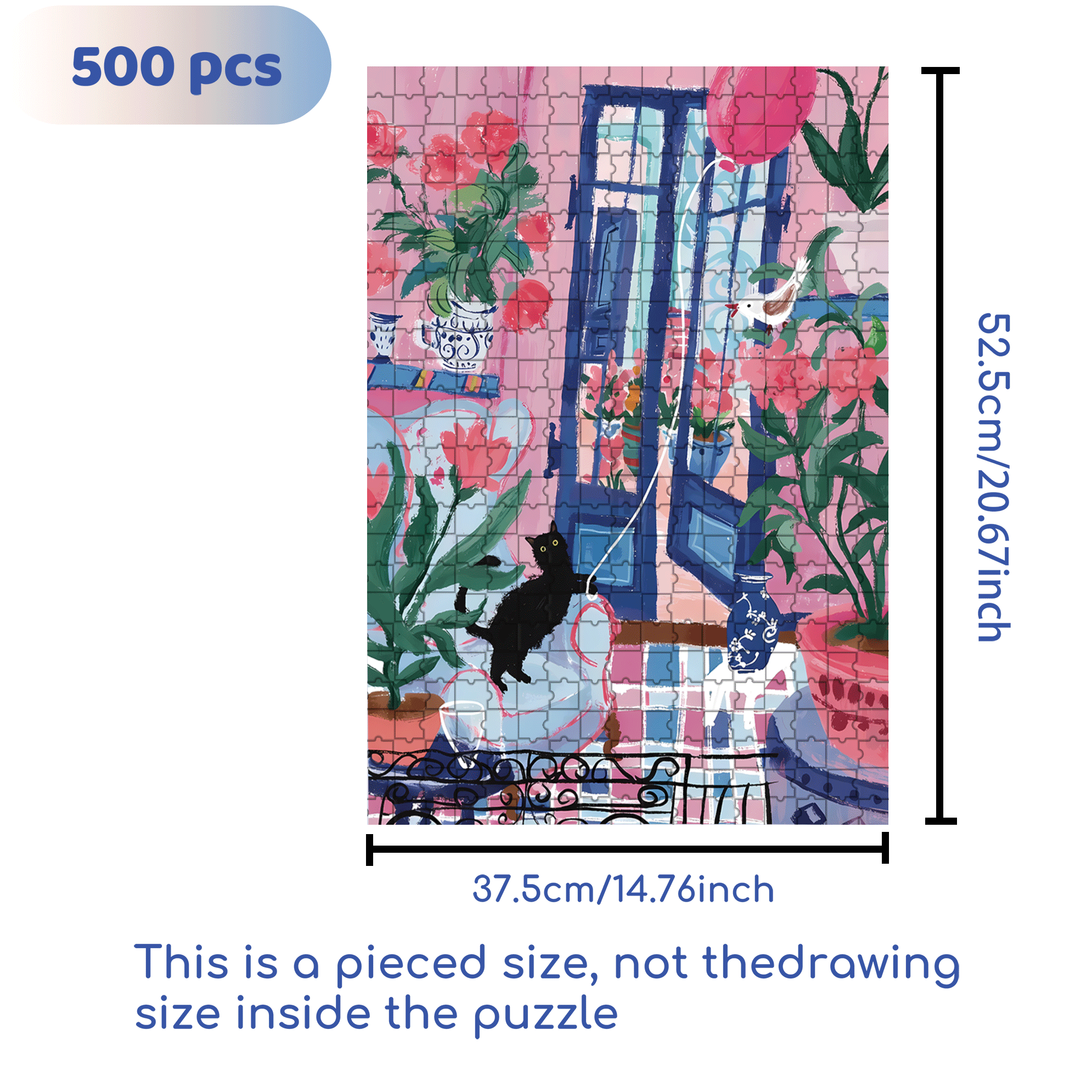 Cats Also Celebrate Holidays 500pcs/1000pcs Jigsaw Puzzle, Scratch-Resistant, Interactive Family Game & Brain-Boosting DIY Decor, Perfect for Halloween, Christmas & New Year Gifts, Family Puzzle Game