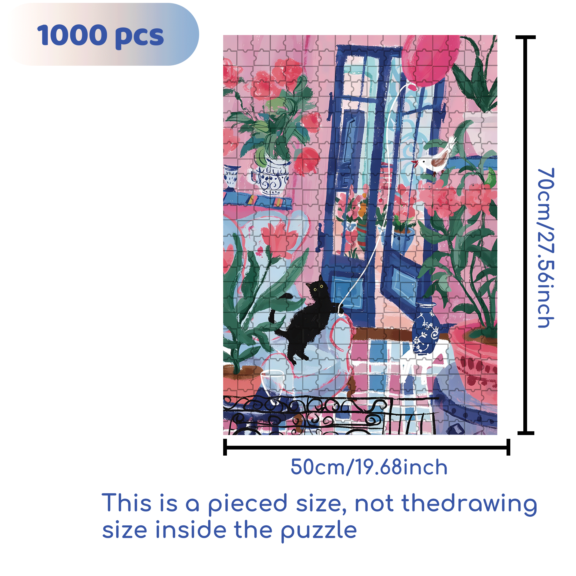 Cats Also Celebrate Holidays 500pcs/1000pcs Jigsaw Puzzle, Scratch-Resistant, Interactive Family Game & Brain-Boosting DIY Decor, Perfect for Halloween, Christmas & New Year Gifts, Family Puzzle Game